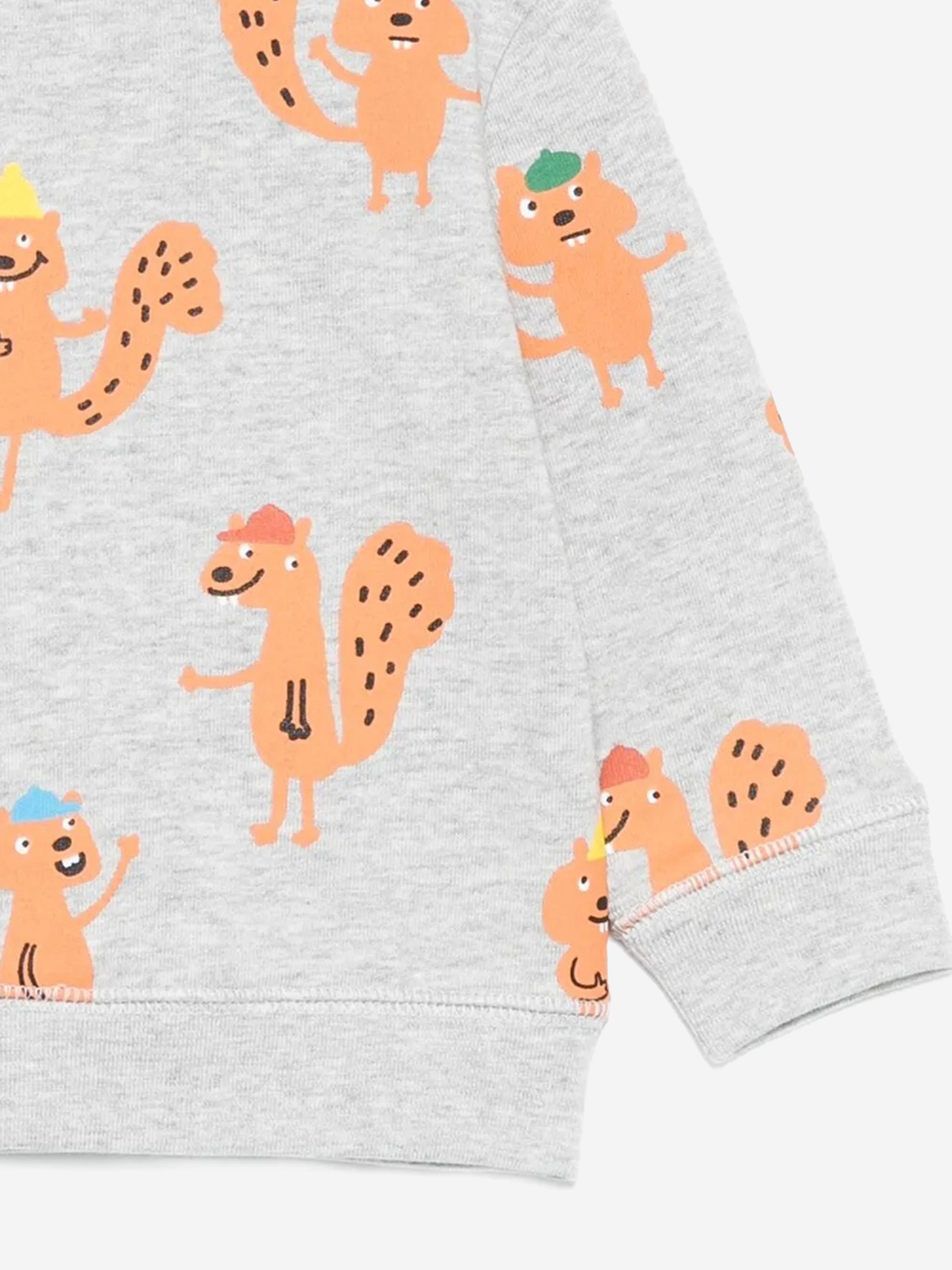 Stella McCartney Baby Boys Squirrels AOP Sweatshirt in Grey