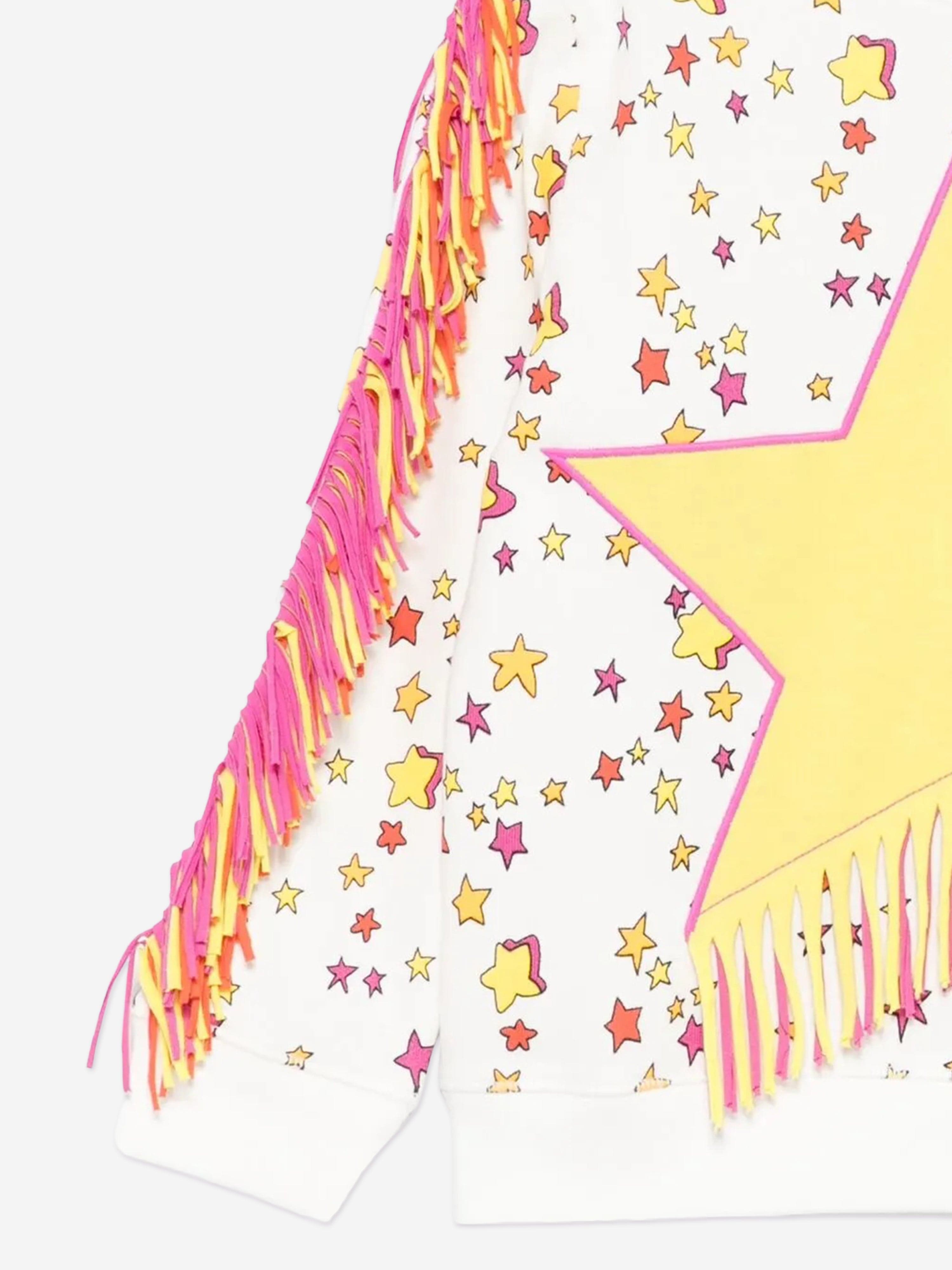 Stella McCartney Girls Fringed Star Sweatshirt in Ivory