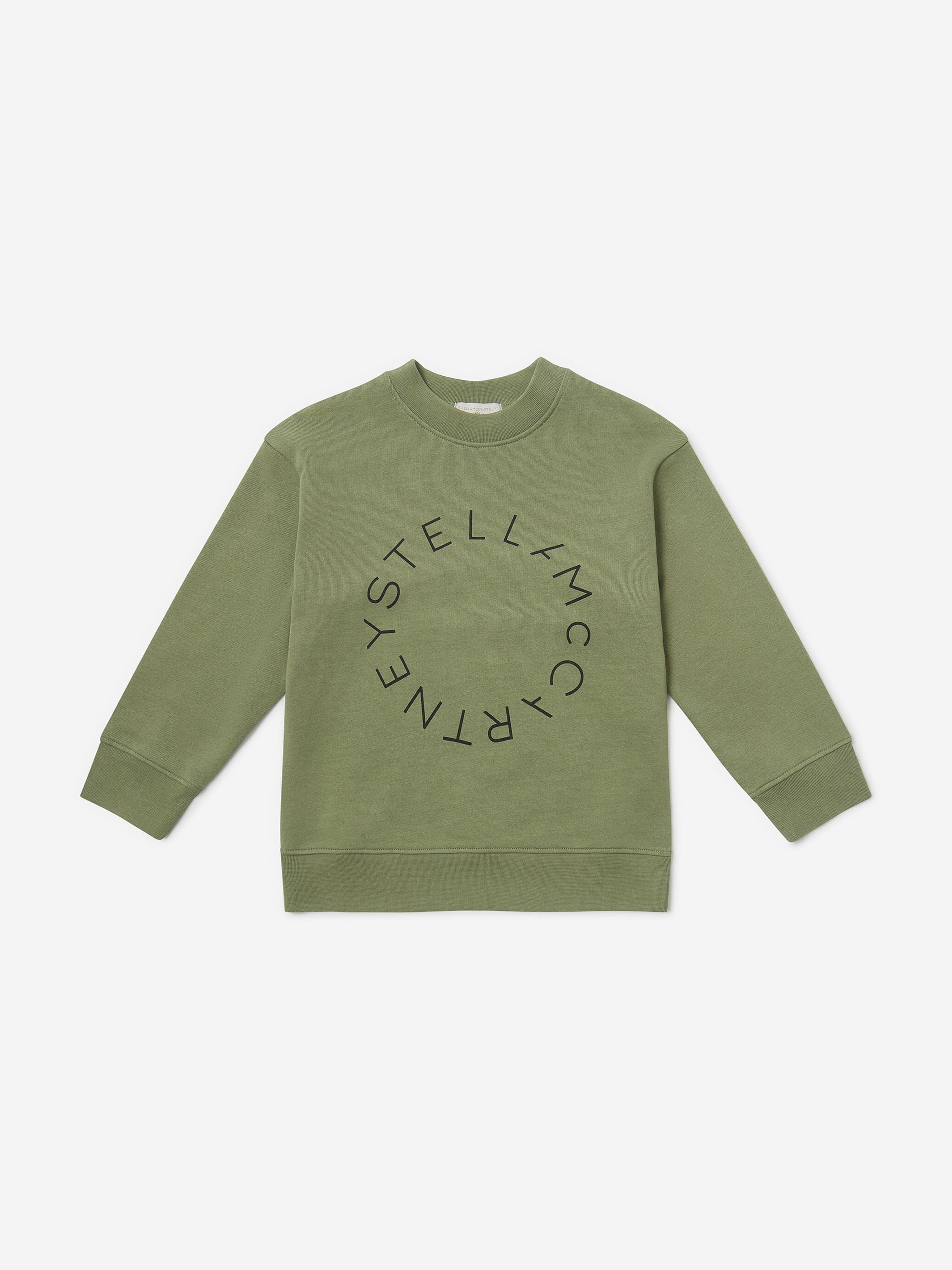 Stella McCartney Boys Logo Print Sweatshirt in Green