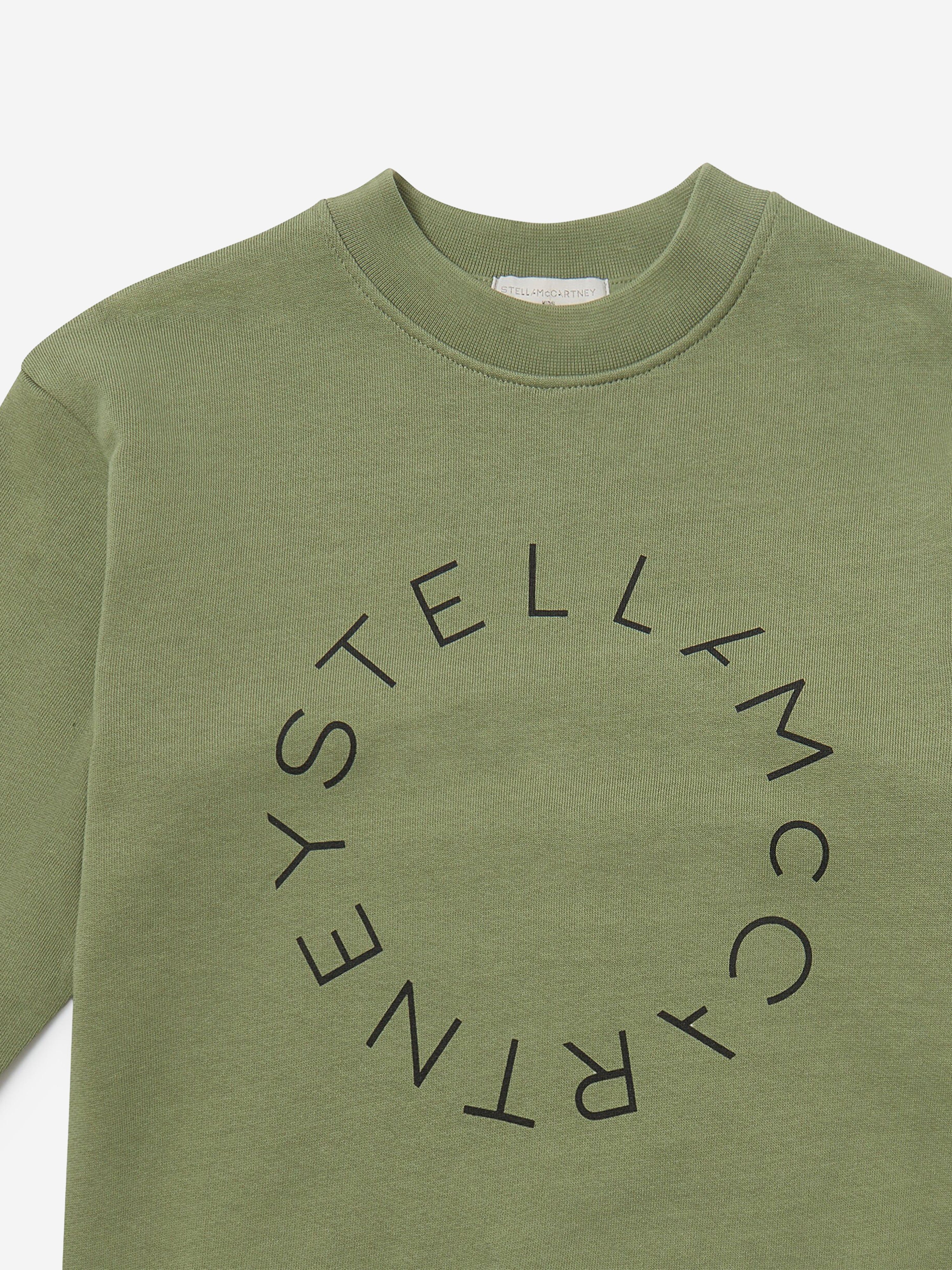 Stella McCartney Boys Logo Print Sweatshirt in Green