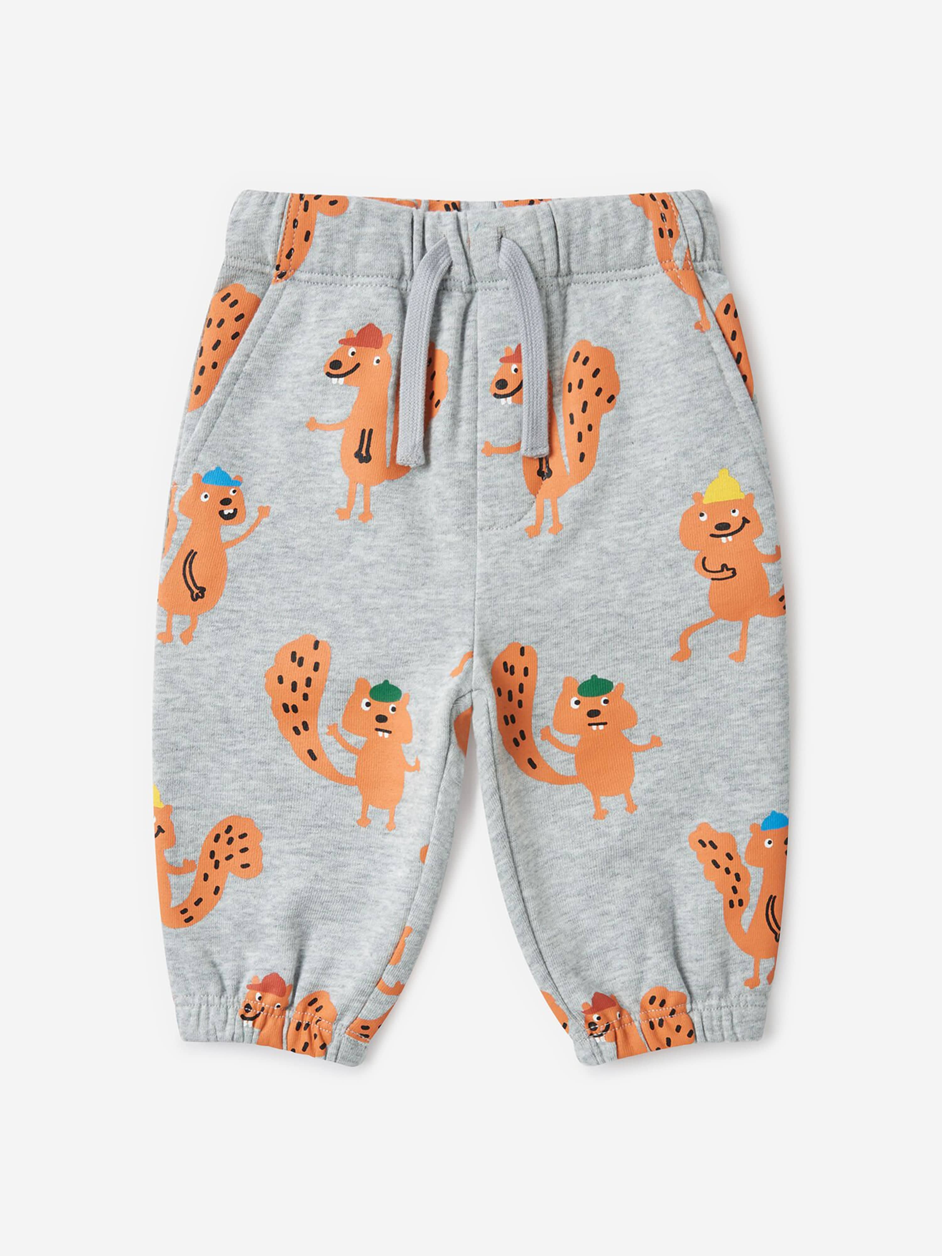 Stella McCartney Baby Boys Squirrels AOP Joggers in Grey