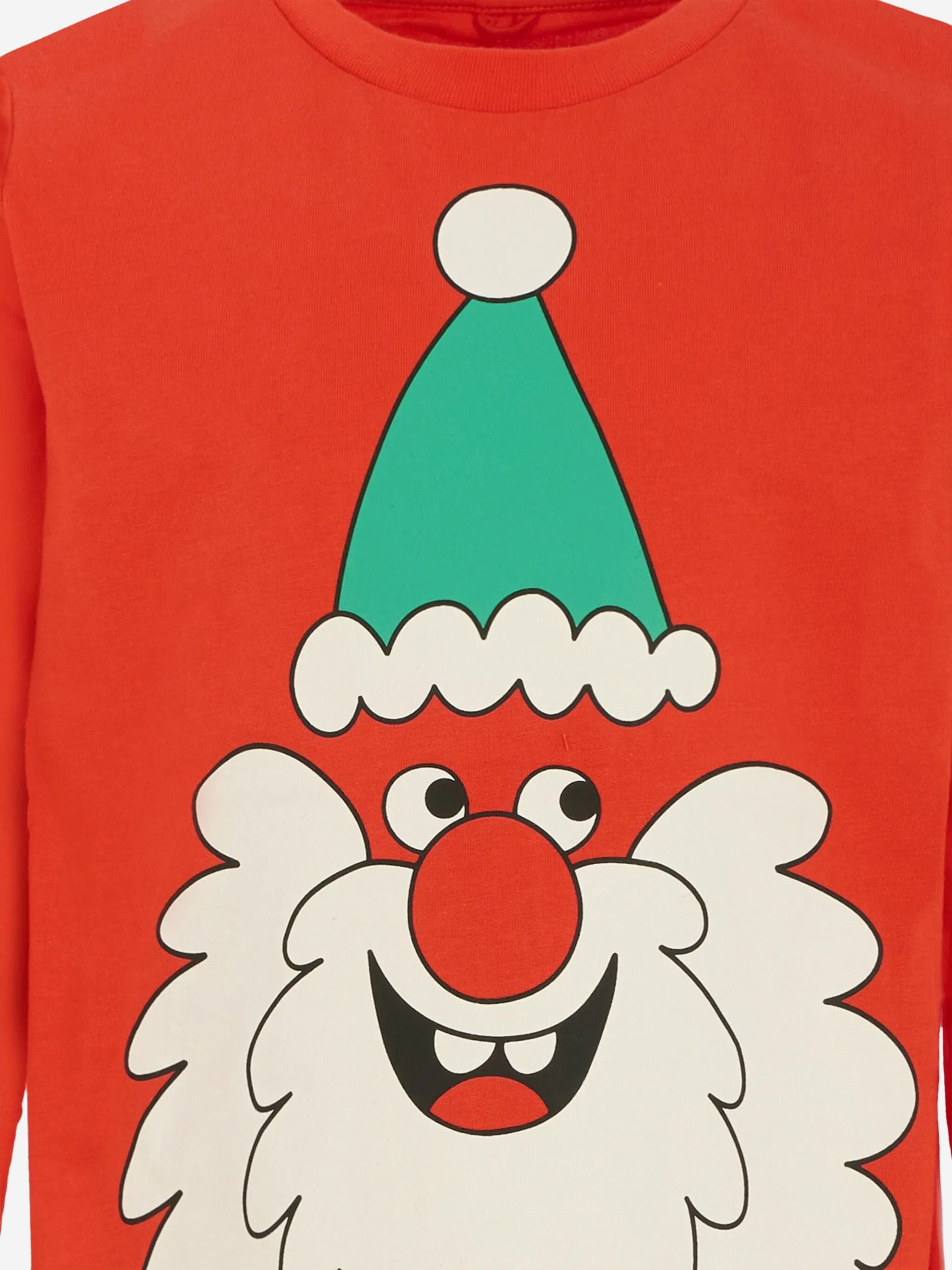 Stella McCartney Kids Long Sleeve Santa T-Shirt in Red