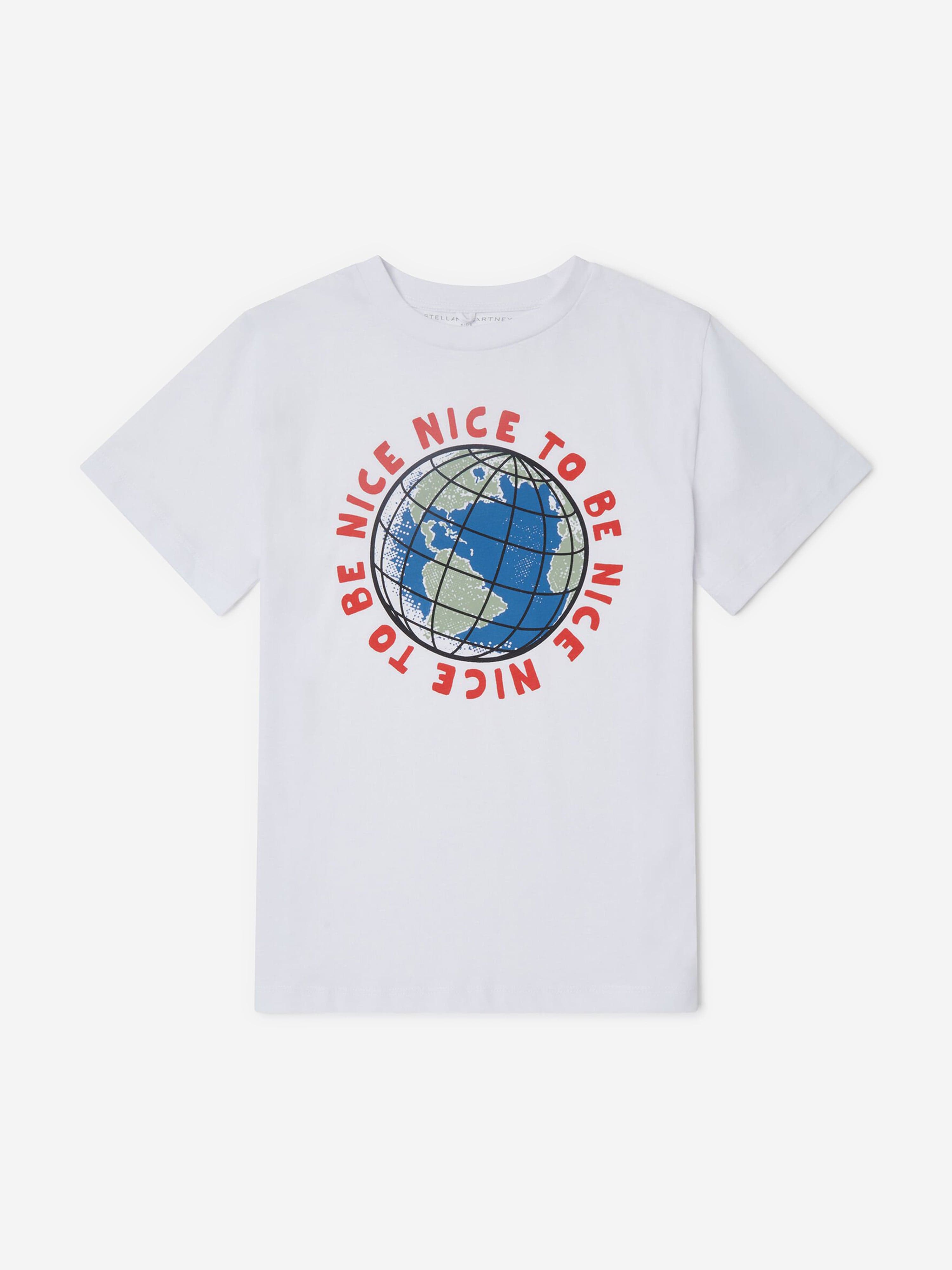 Stella McCartney Boys World Globe T-Shirt in White
