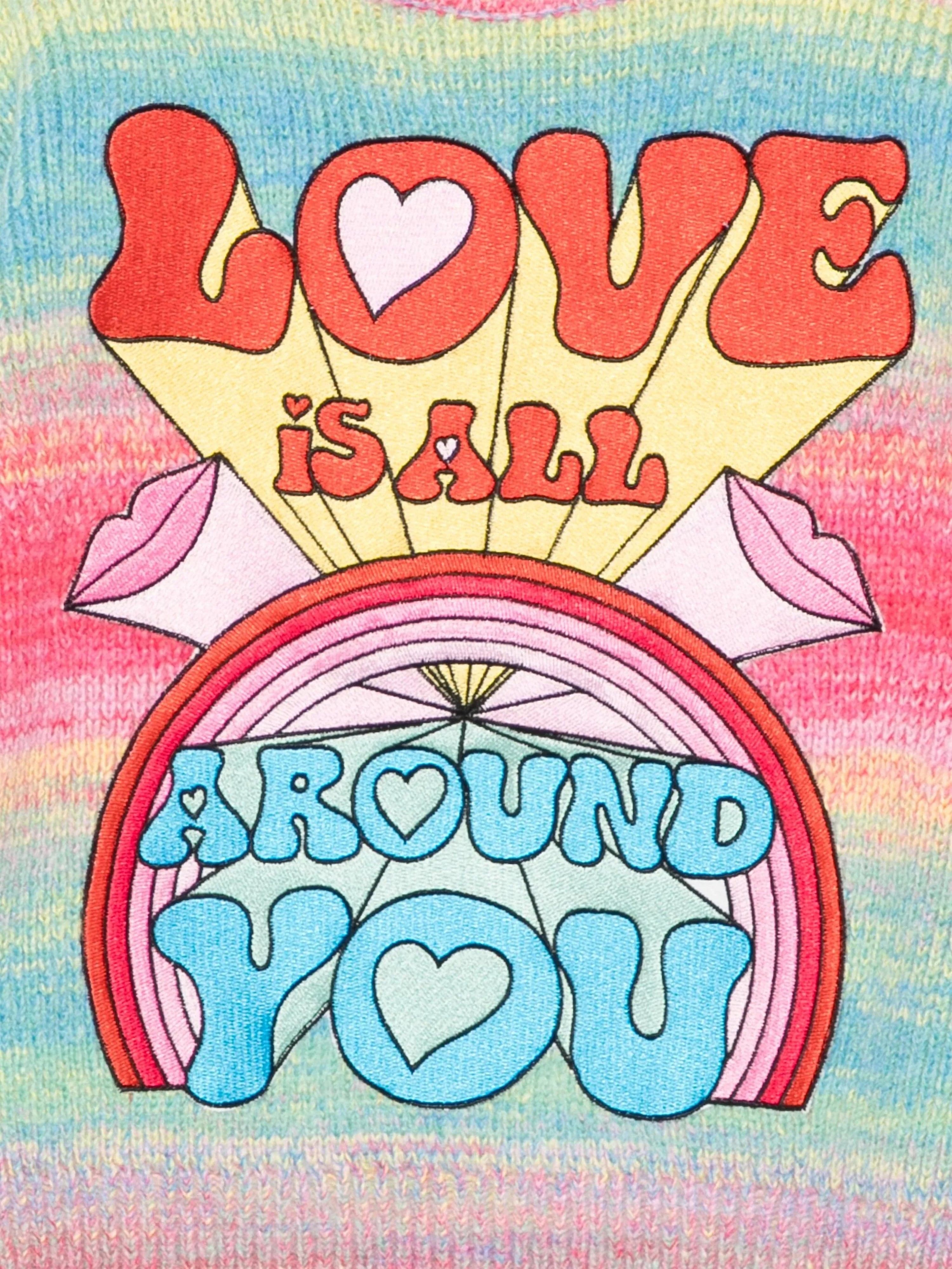 Stella McCartney Girls Striped Love Jumper in Multicolour