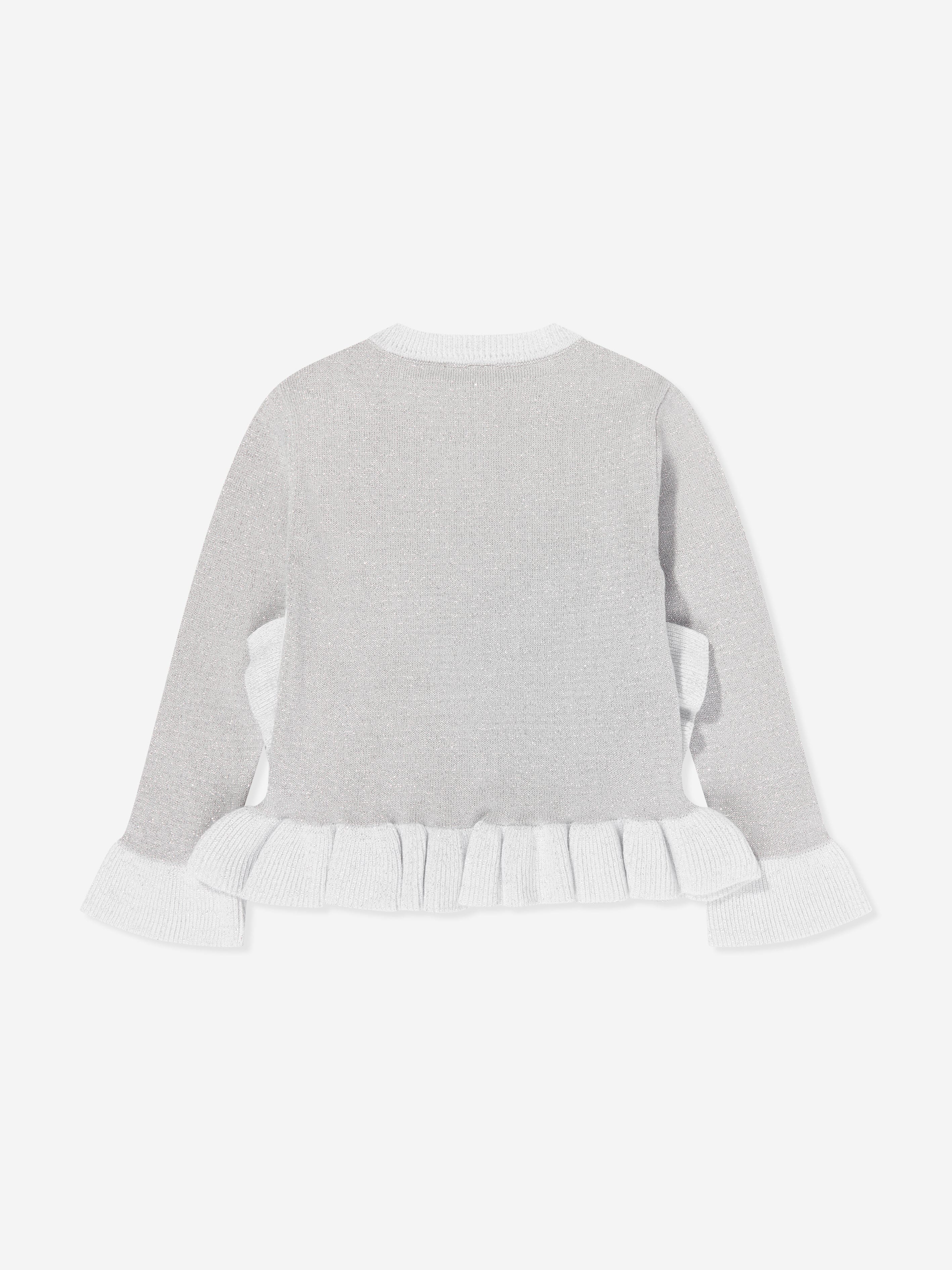 Stella McCartney Girls Swan Cardigan in Silver