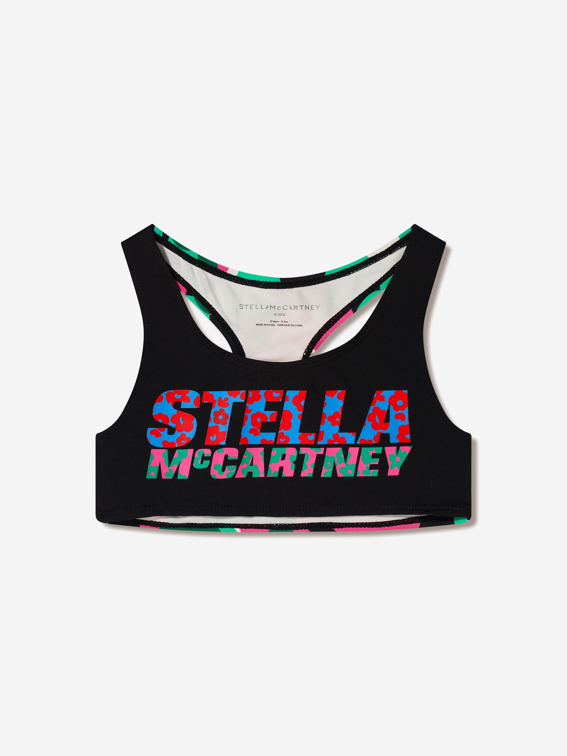 Stella McCartney Cropped Floral Logo Sports Top