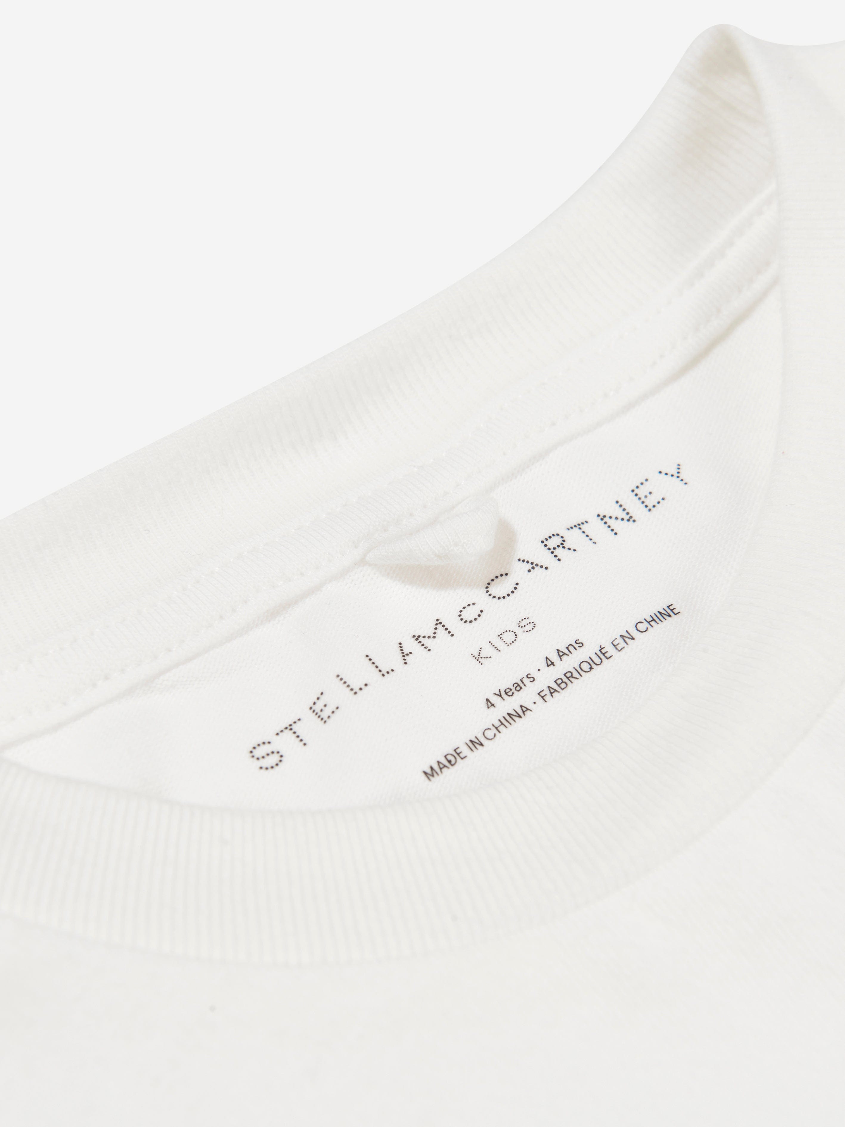 Stella McCartney Girls Logo Print T-Shirt in Ivory