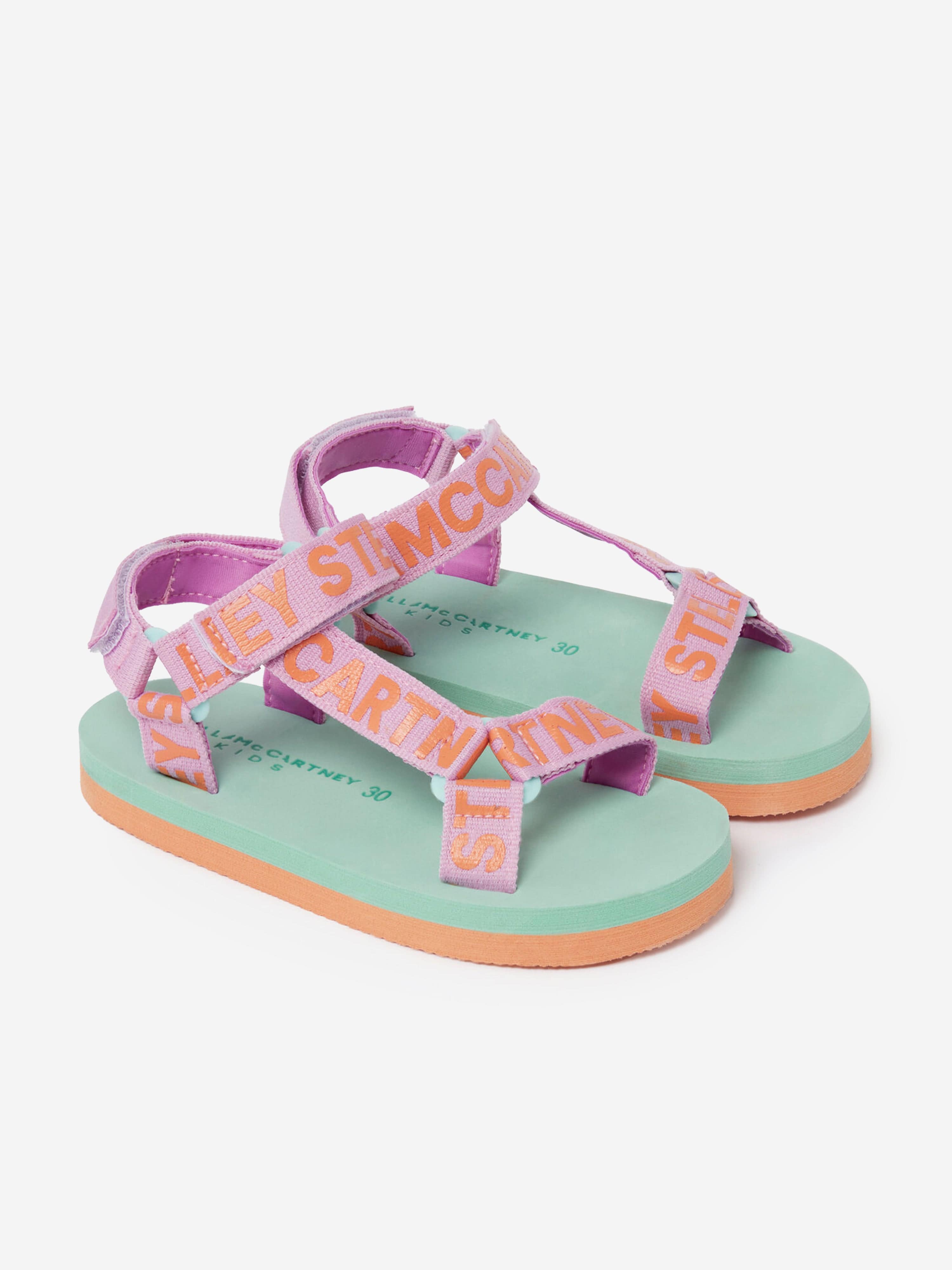 Stella McCartney Girls Logo Sandals in Multicolour