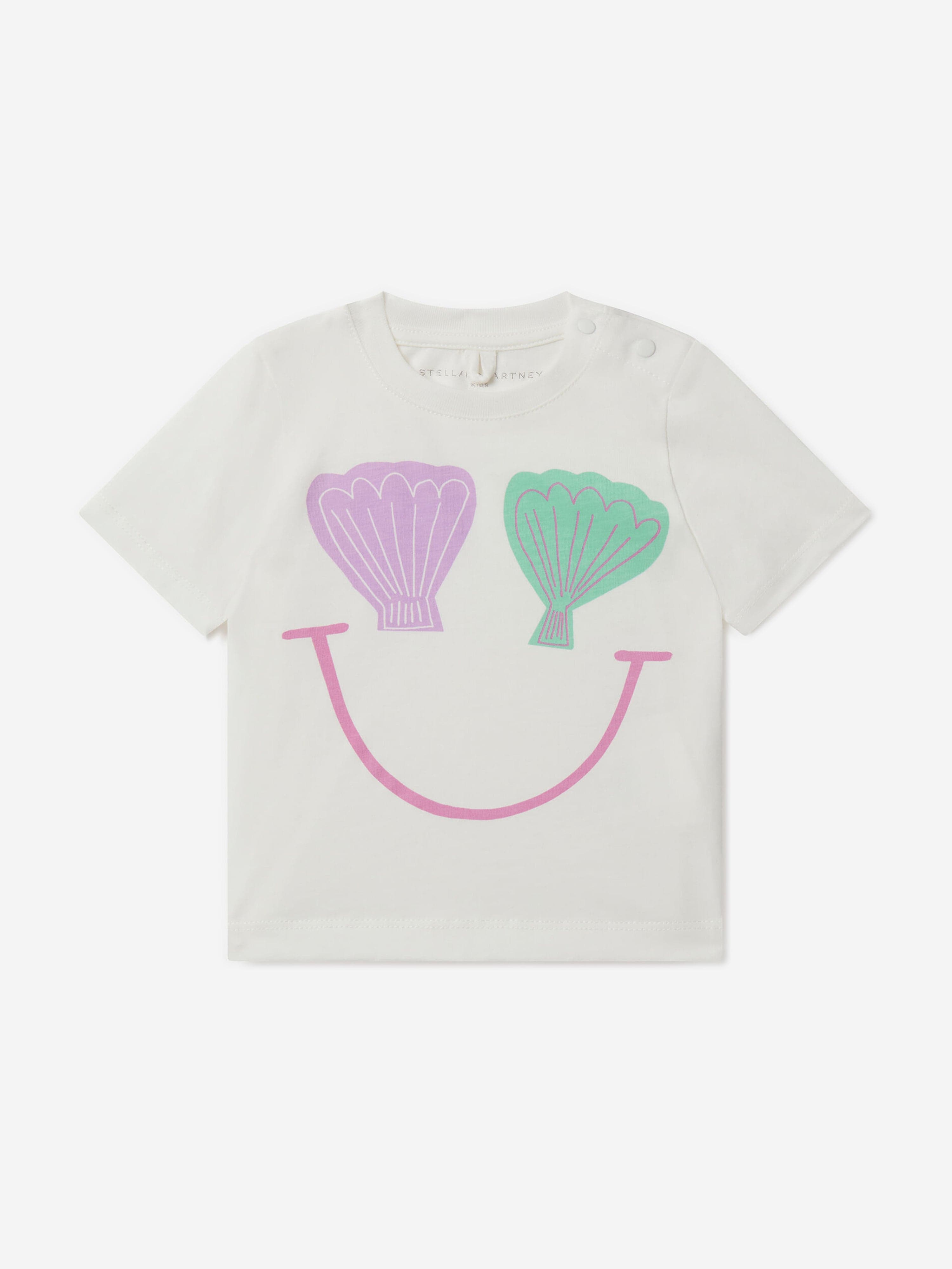 Stella McCartney Baby Girls Shell Smile T-Shirt in Ivory