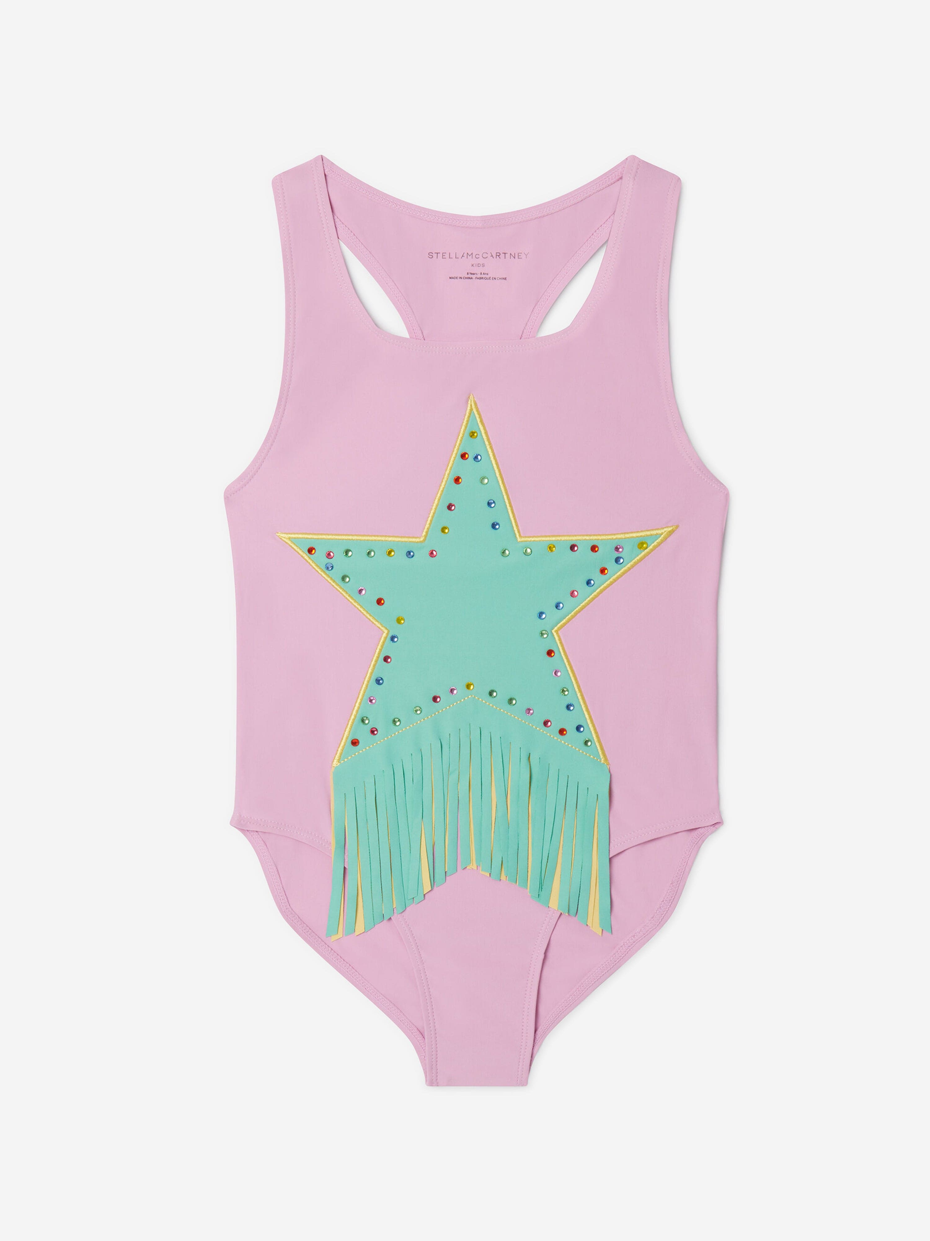 Stella McCartney Girls Star Tassel Swimsuit in Purple