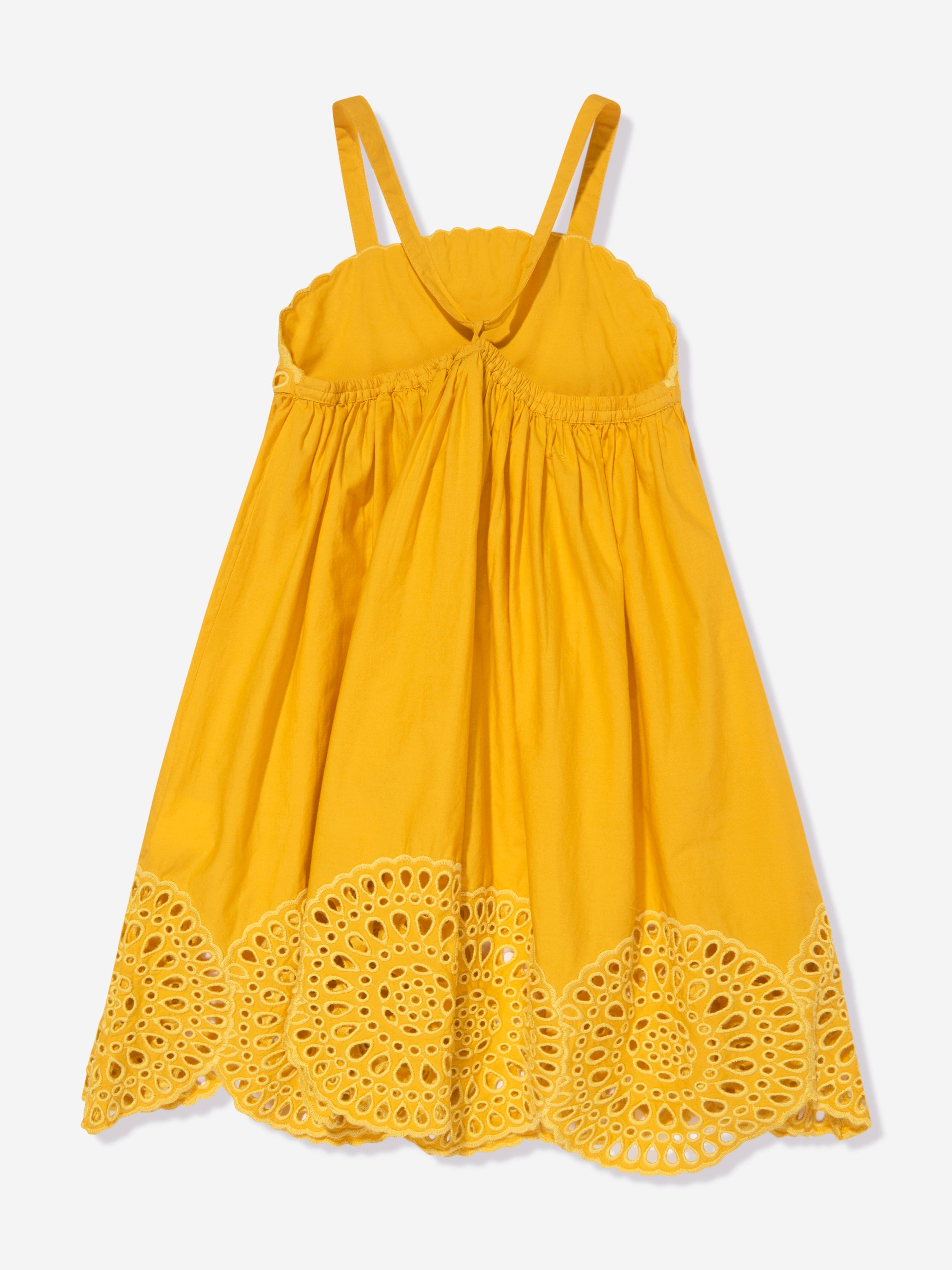 Stella McCartney Girls Crocheted Dress in Yellow