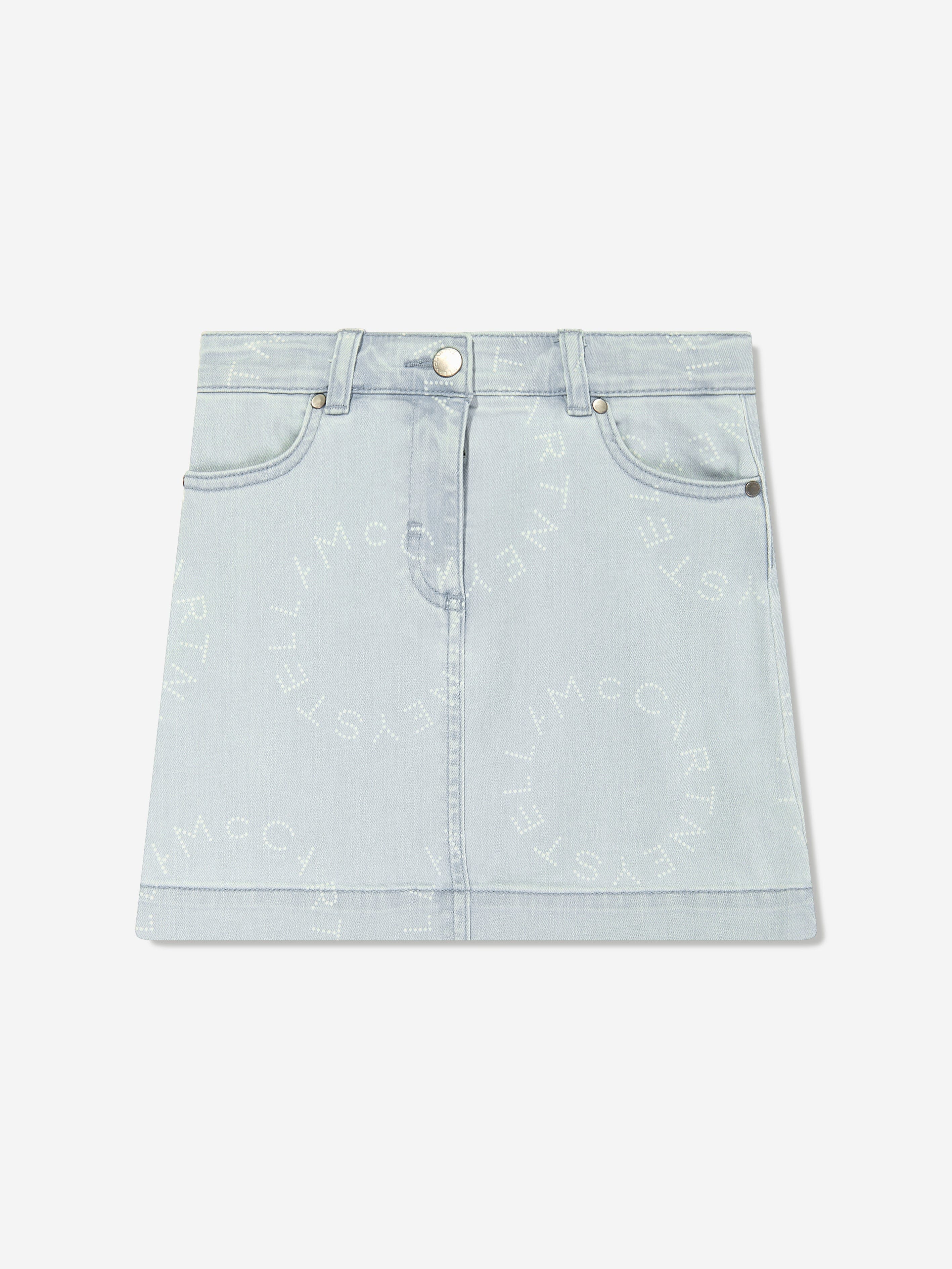 Stella McCartney Girls Denim Logo Skirt in Blue