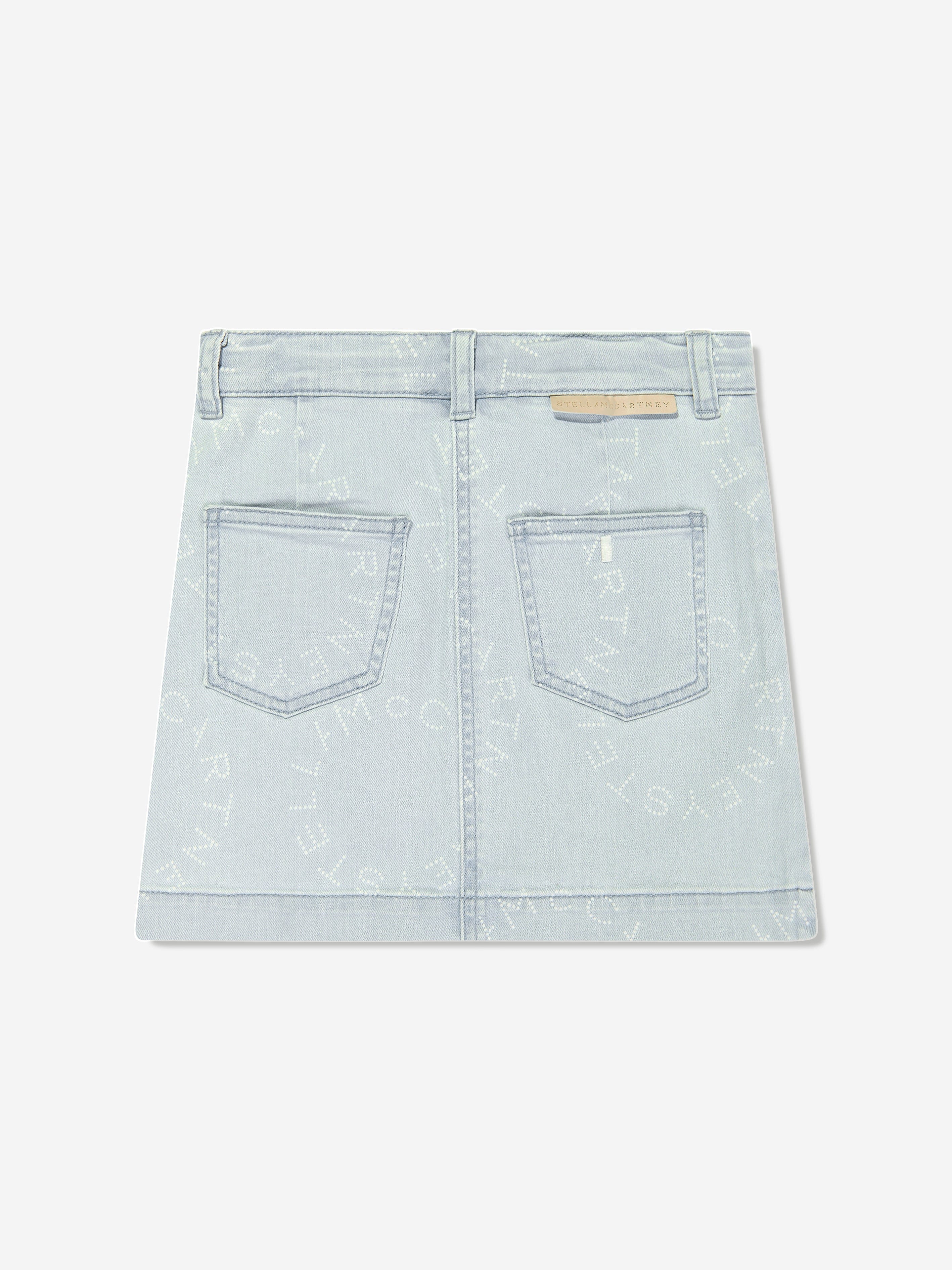 Stella McCartney Girls Denim Logo Skirt in Blue