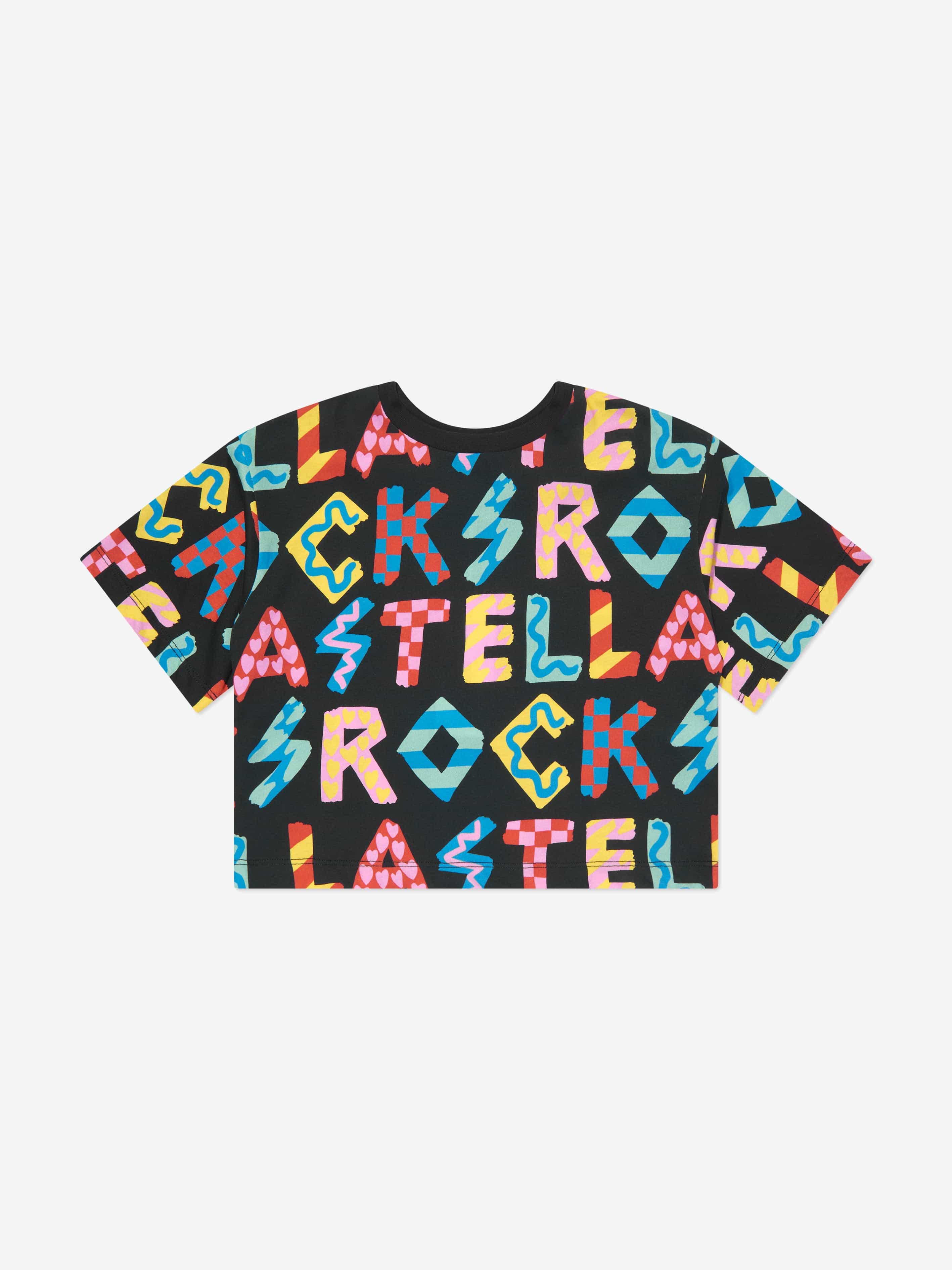 Stella McCartney Girls Logo Print T-Shirt in Black