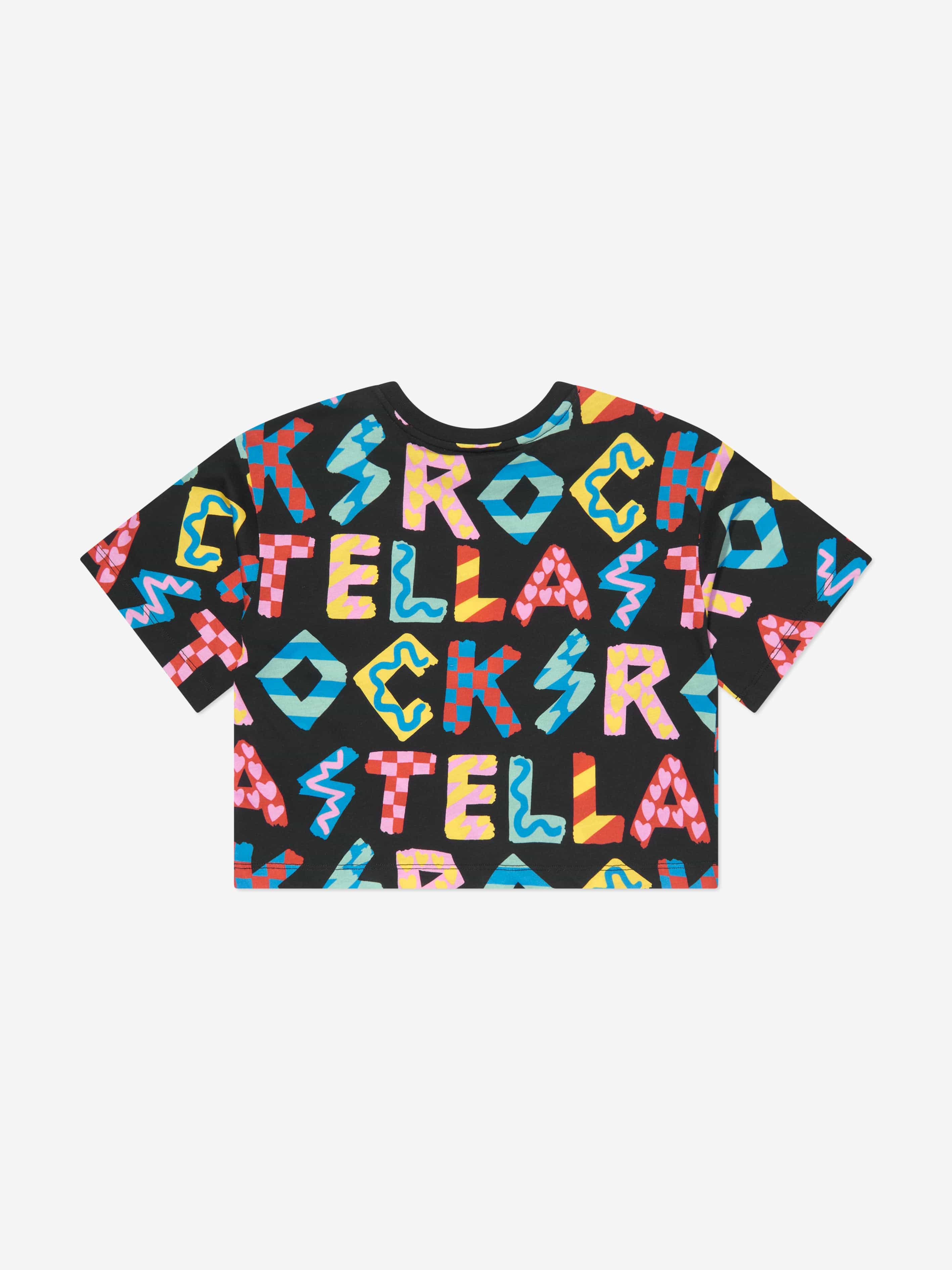 Stella McCartney Girls Logo Print T-Shirt in Black