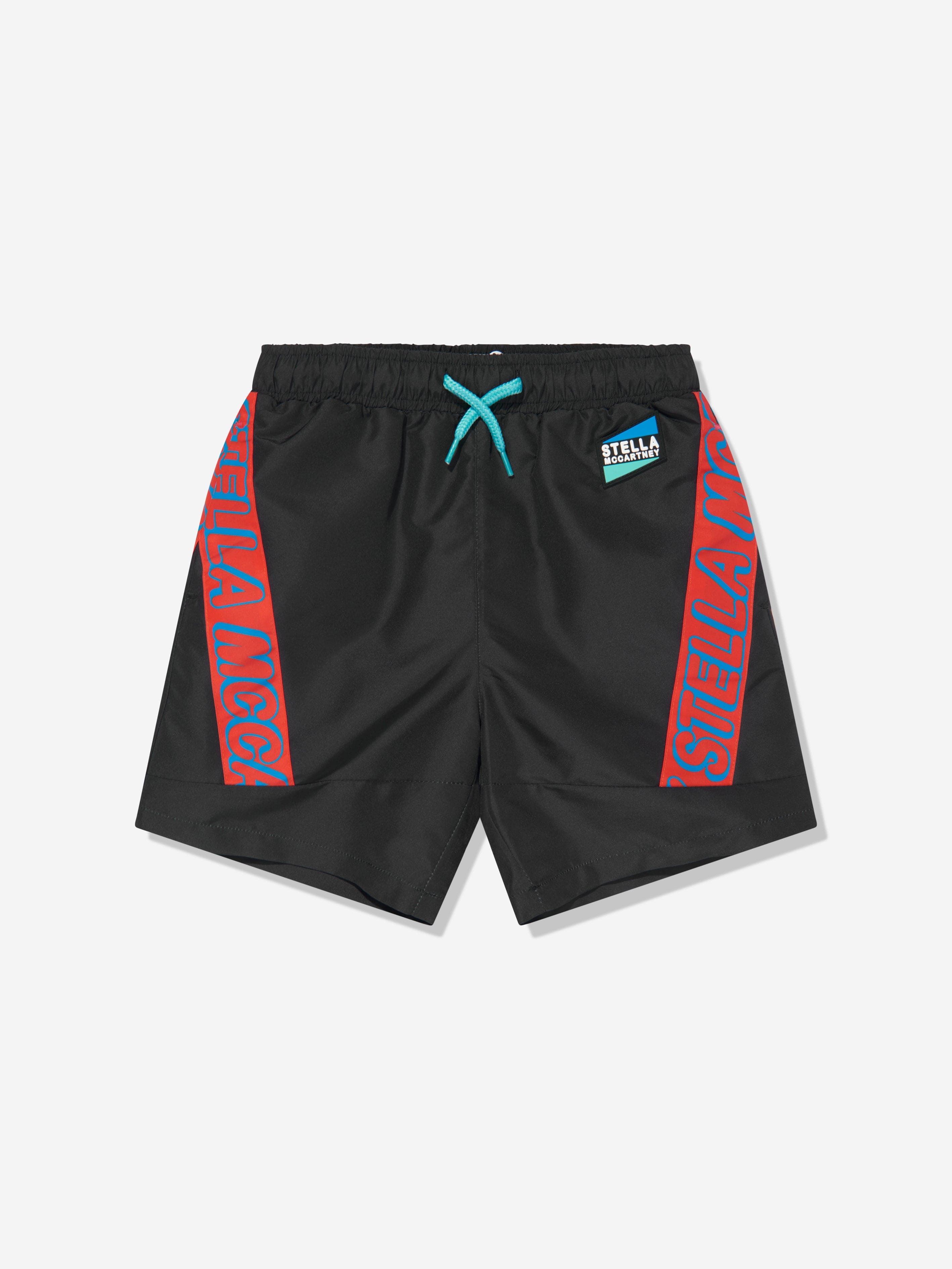 Stella McCartney Boys Logo Swim Shorts in Black