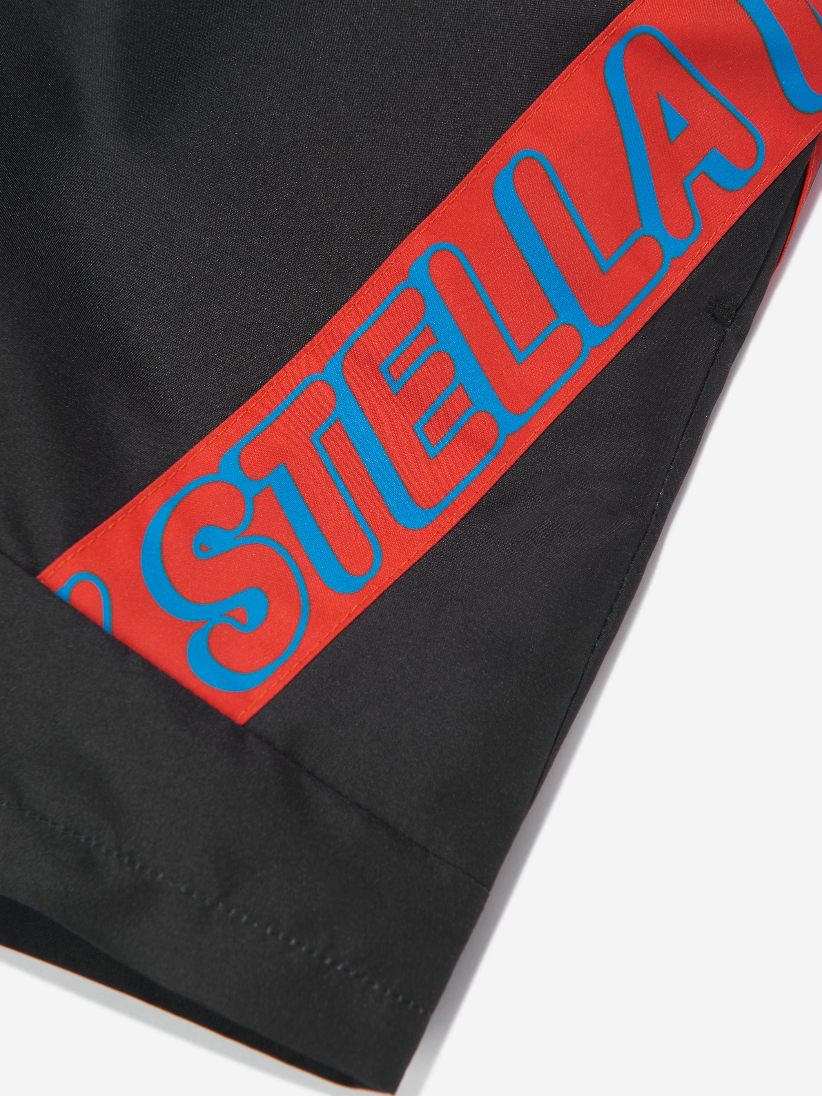 Stella McCartney Boys Logo Swim Shorts in Black