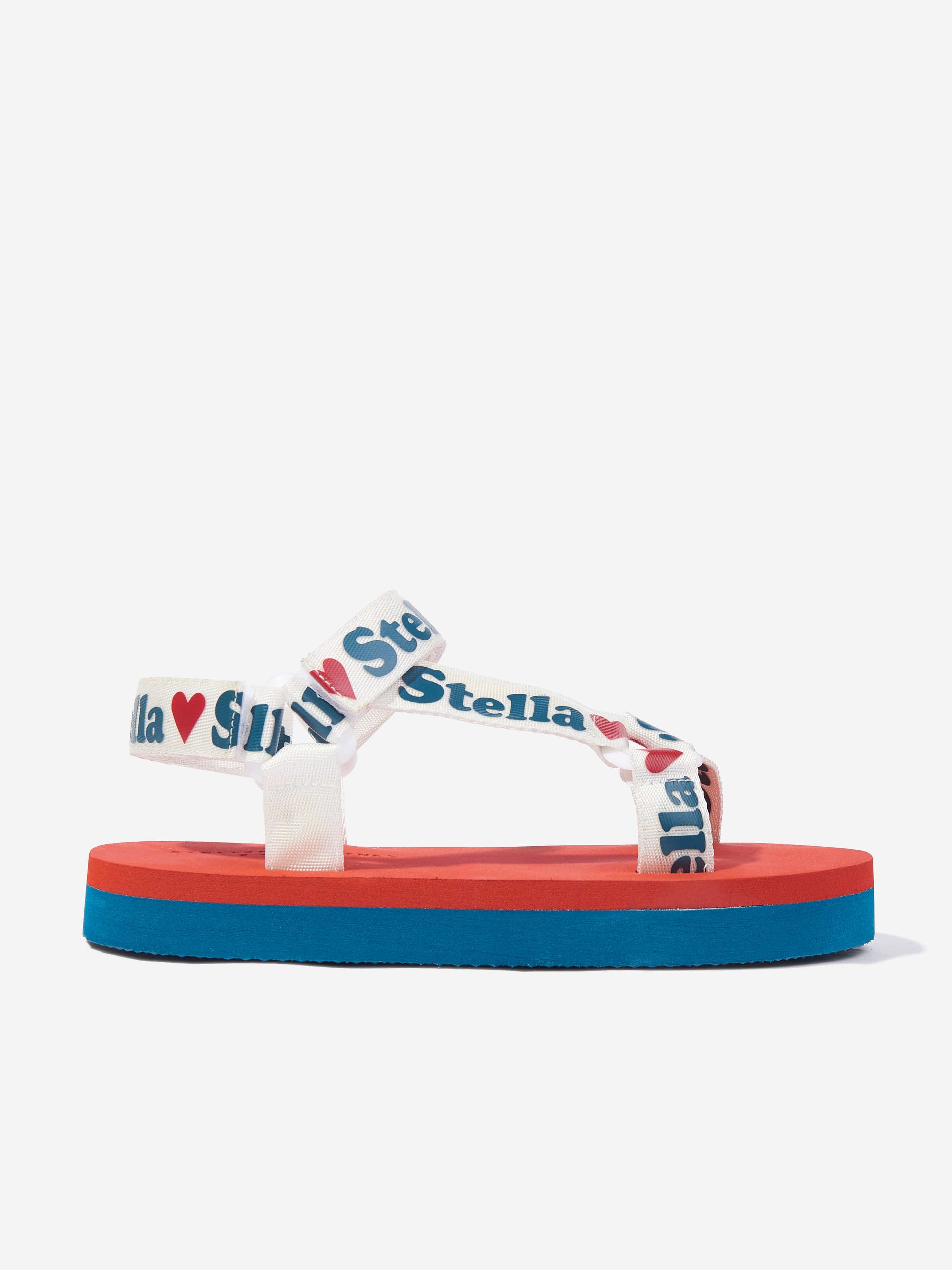 Stella McCartney Girls Logo Tape Sandals in Multicolour