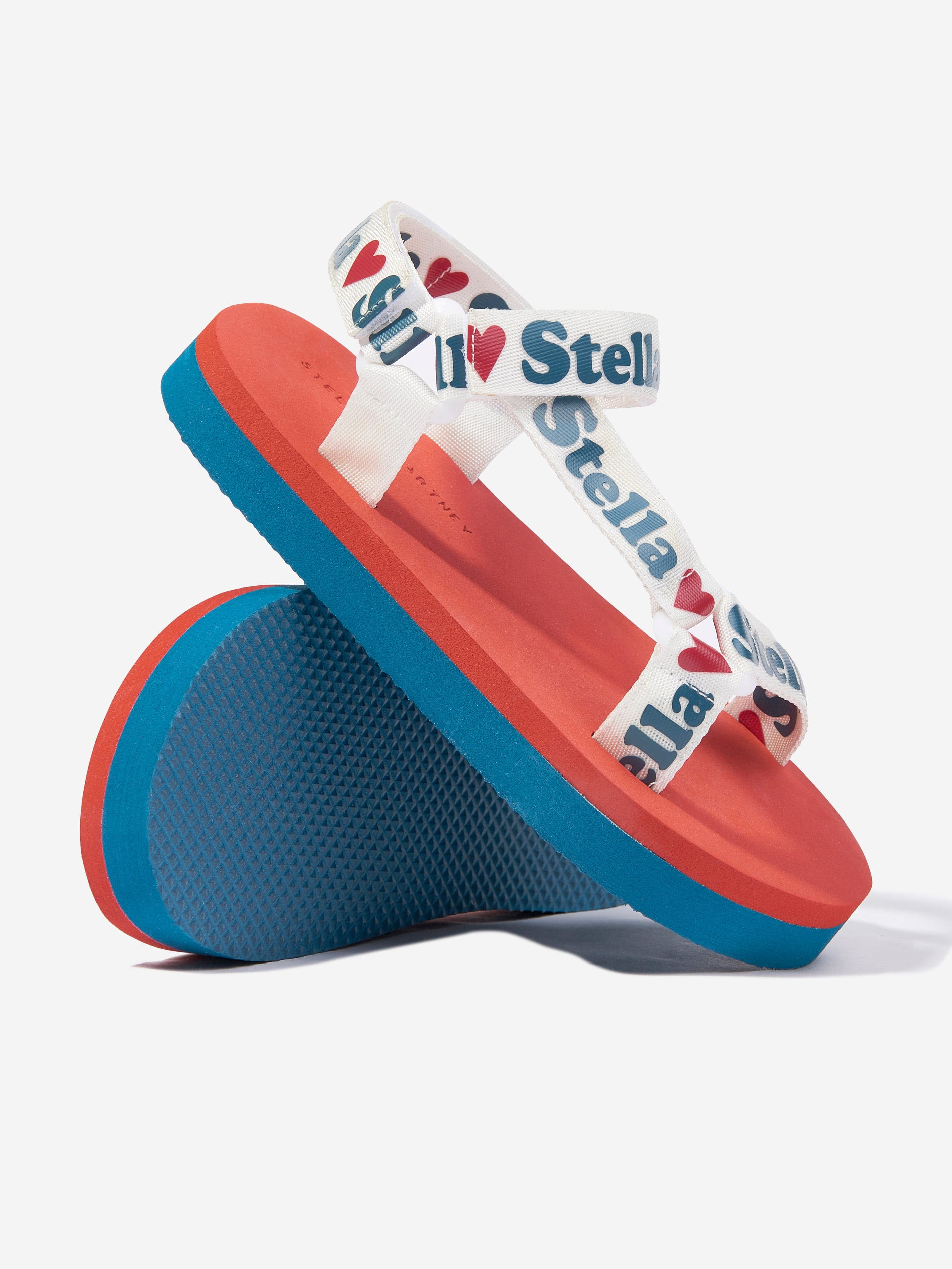 Stella McCartney Girls Logo Tape Sandals in Multicolour