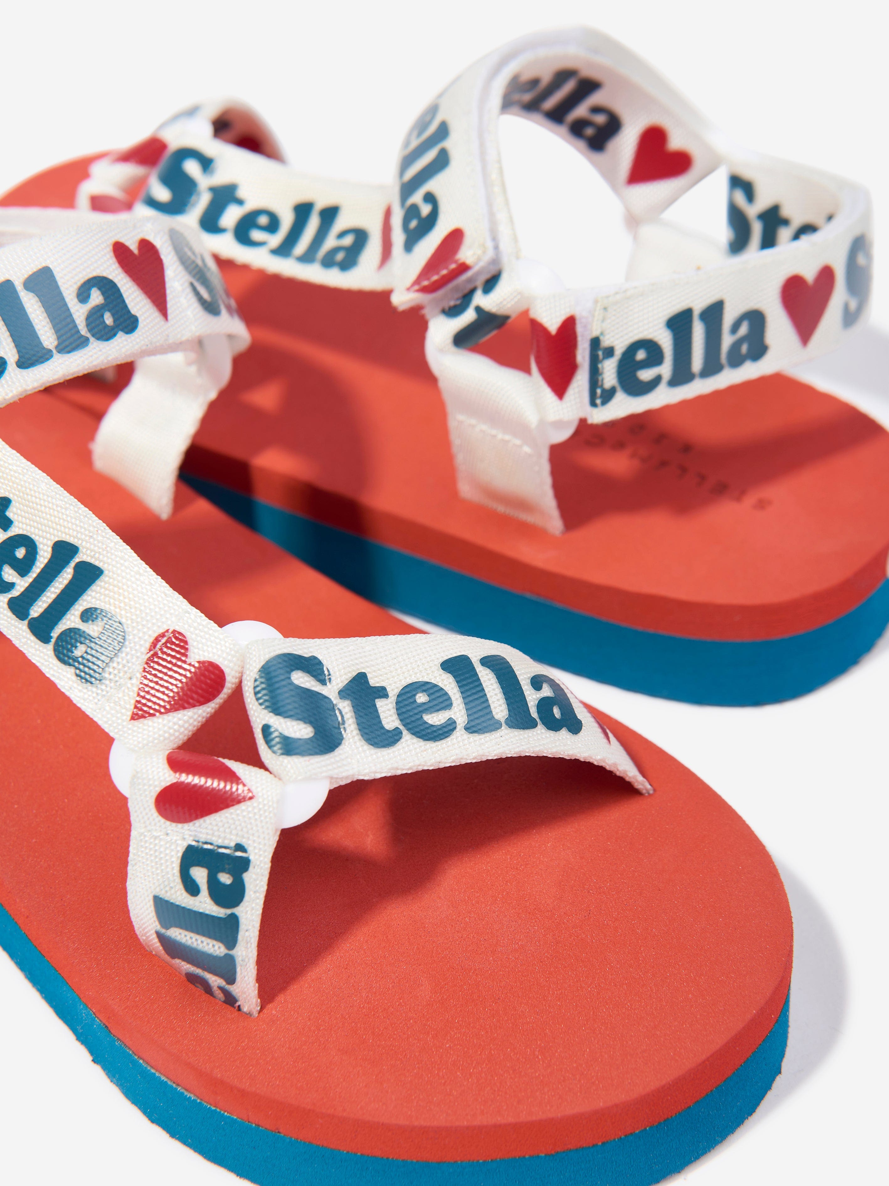 Stella McCartney Girls Logo Tape Sandals in Multicolour