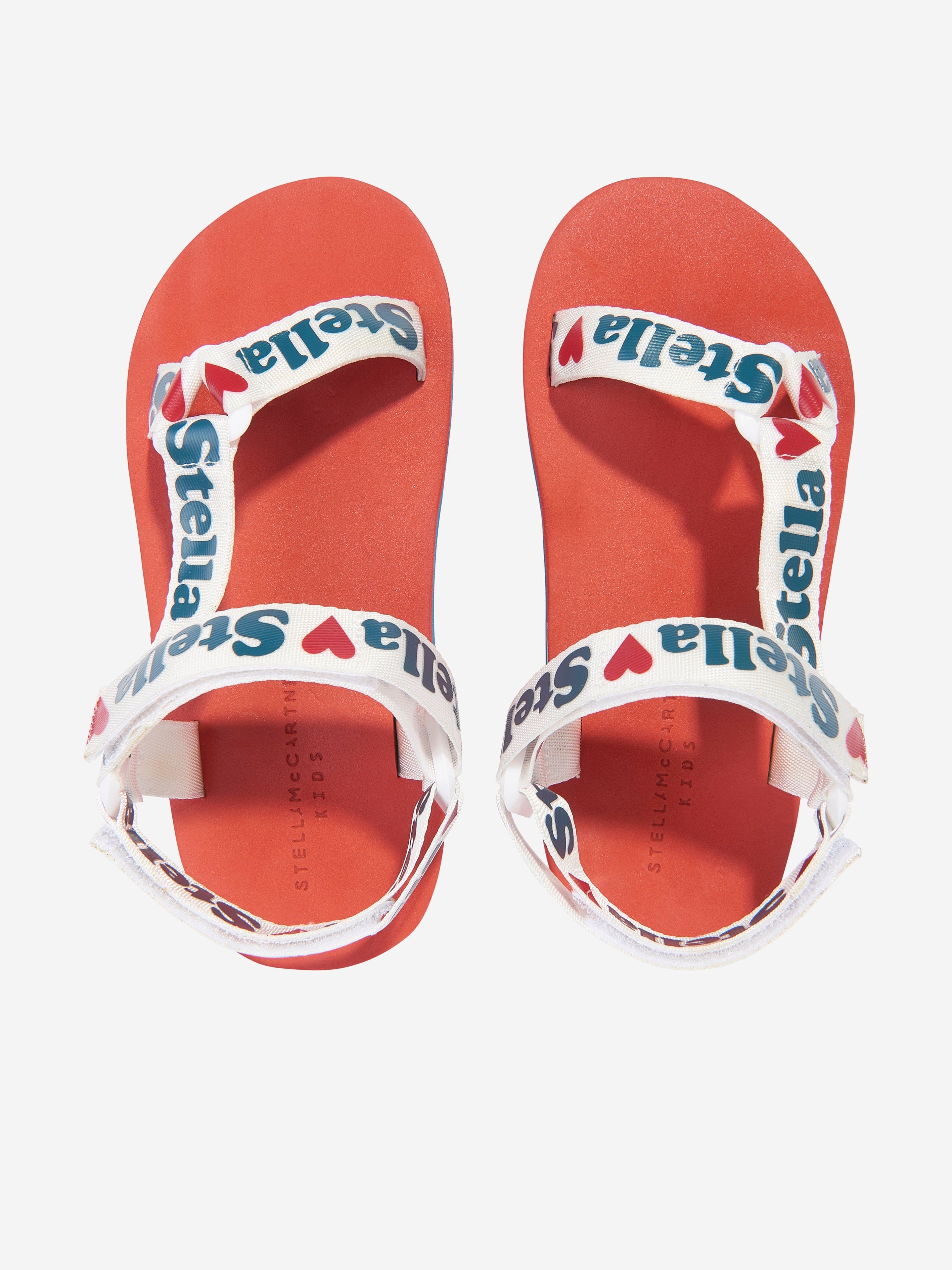 Stella McCartney Girls Logo Tape Sandals in Multicolour