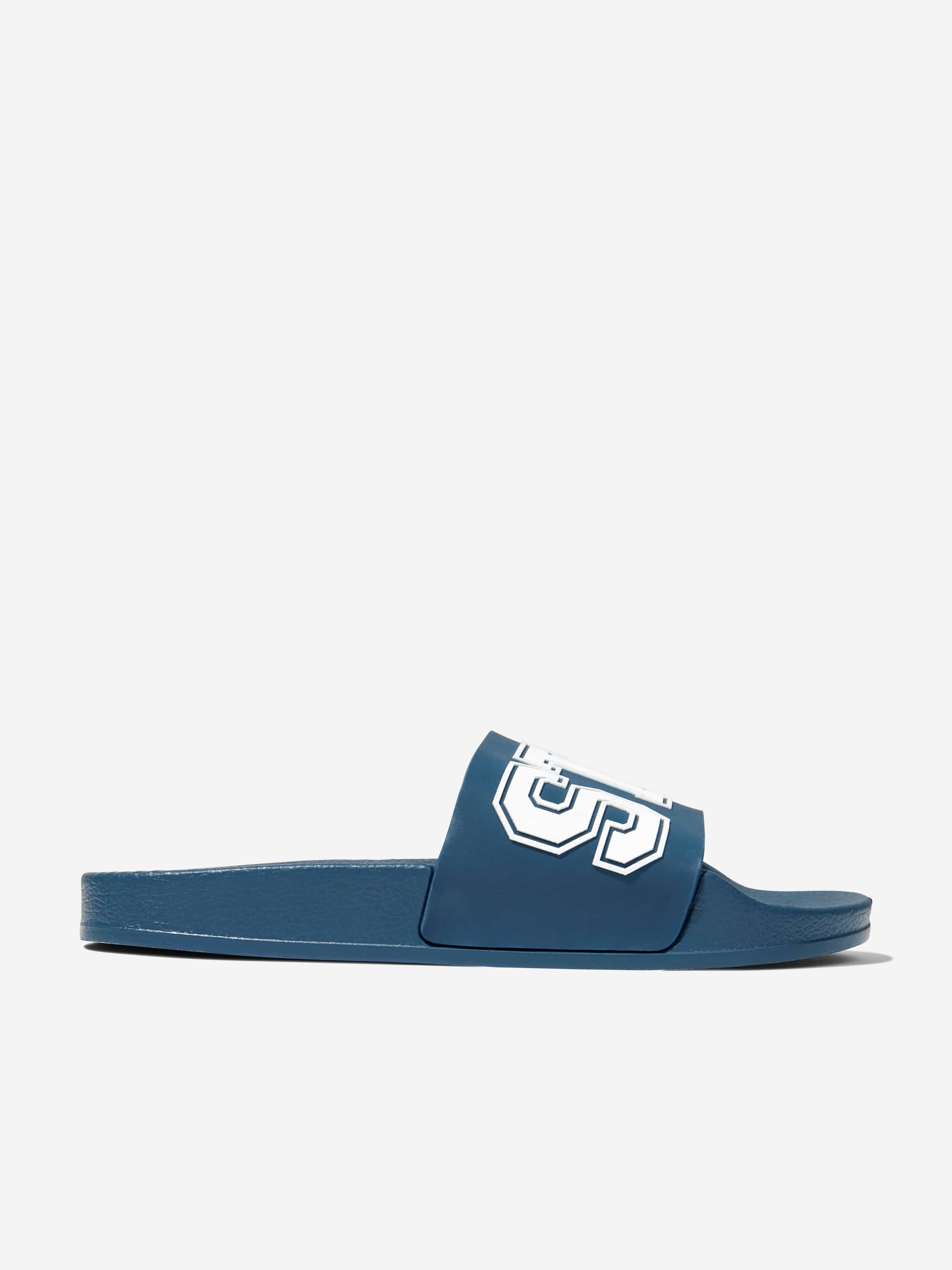 Stella McCartney Boys Logo Sliders in Blue