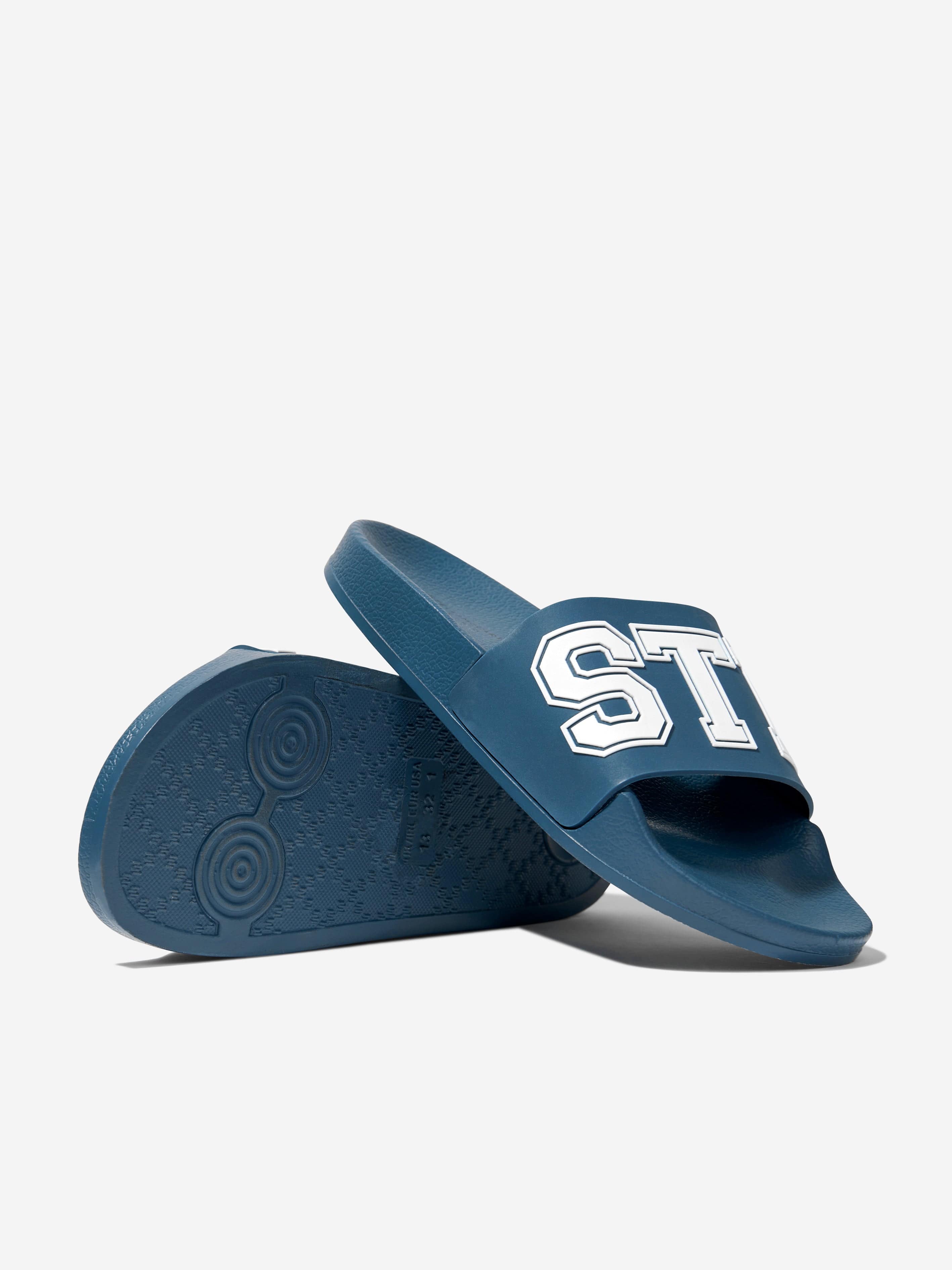 Stella McCartney Boys Logo Sliders in Blue