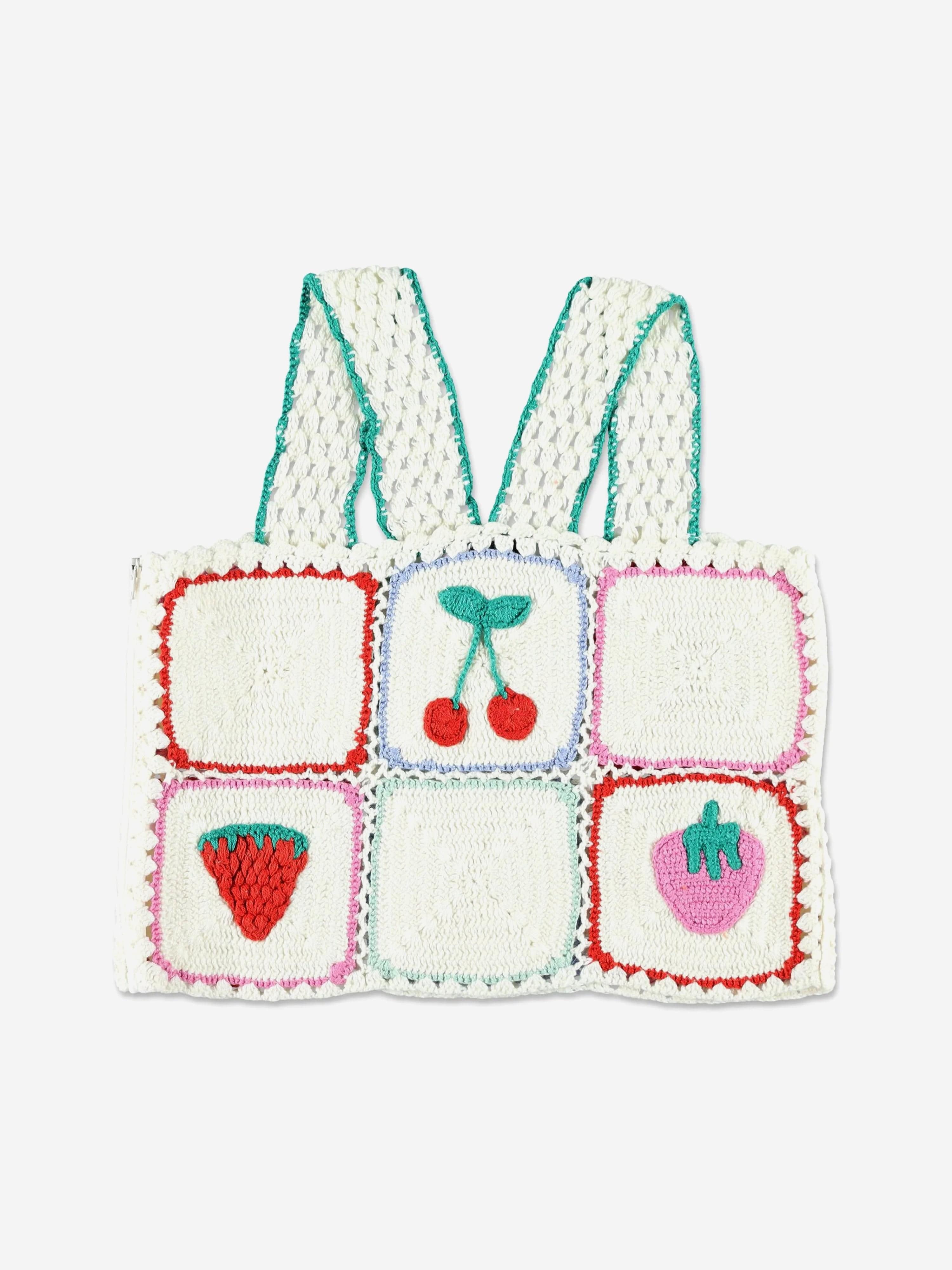 Stella McCartney Girls Knitted Fruit Top in Ivory