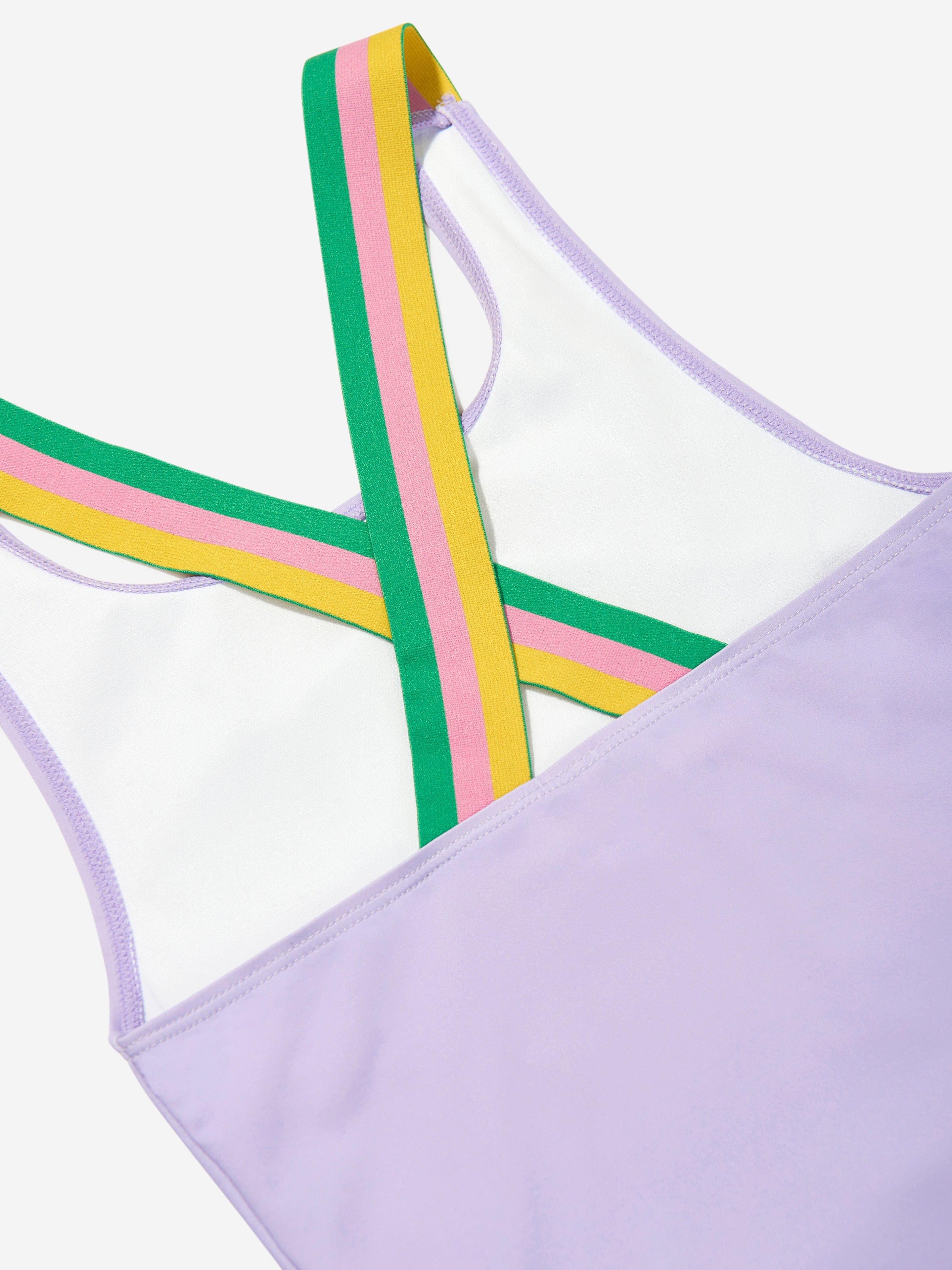 Stella McCartney Girls Fringed Star Swimsuit in Purple