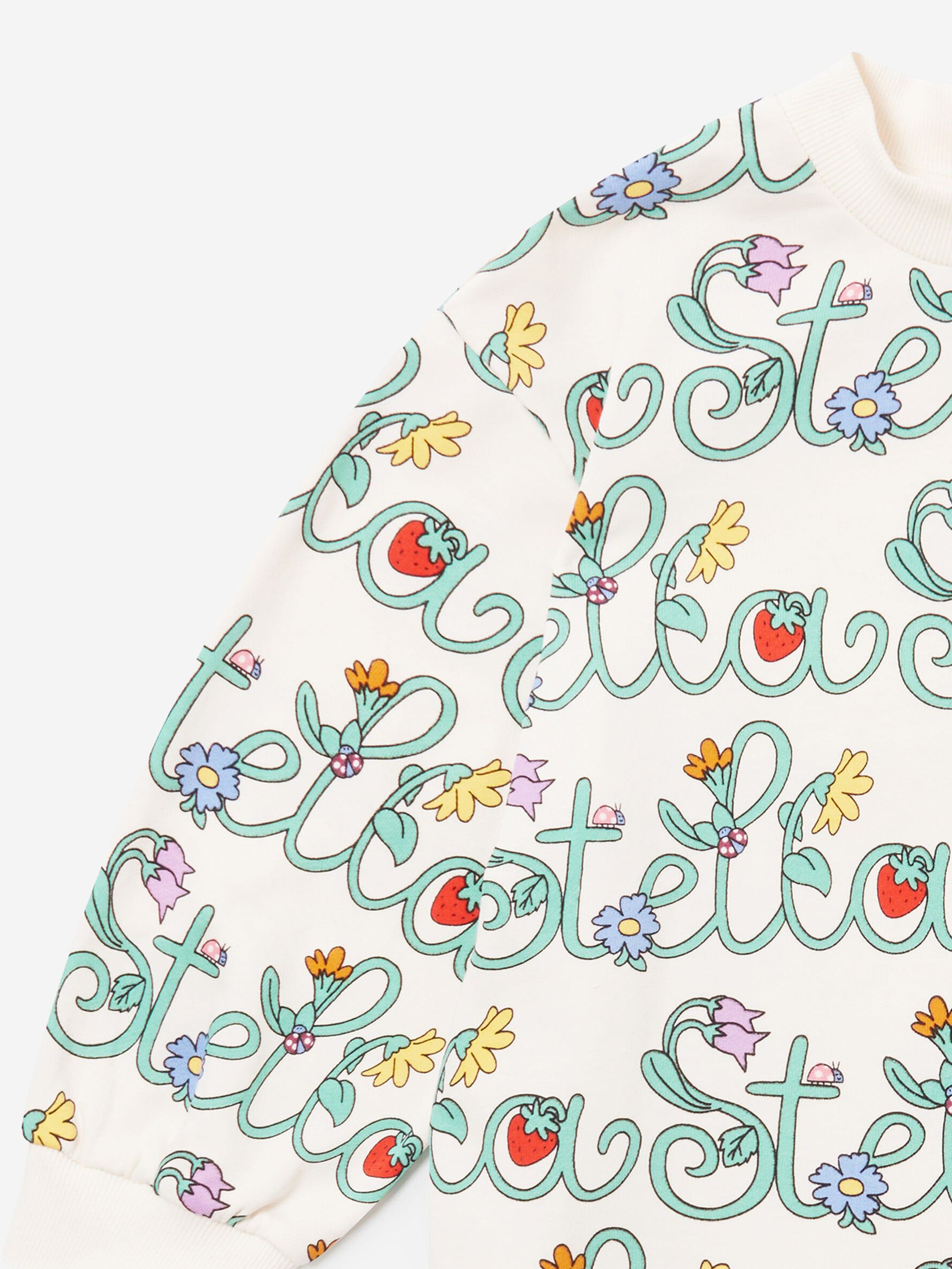 Stella McCartney Girls Flower Logo Sweater Dress in Ivory