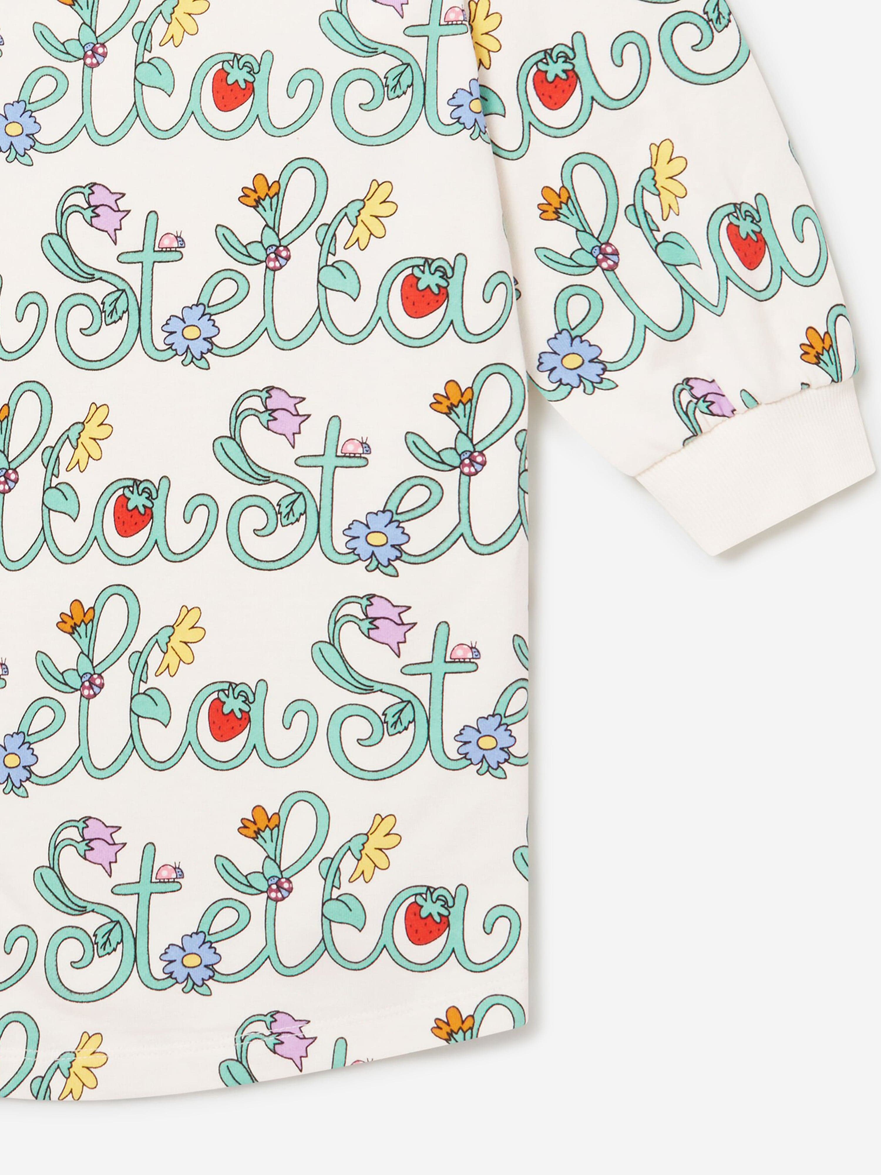 Stella McCartney Girls Flower Logo Sweater Dress in Ivory