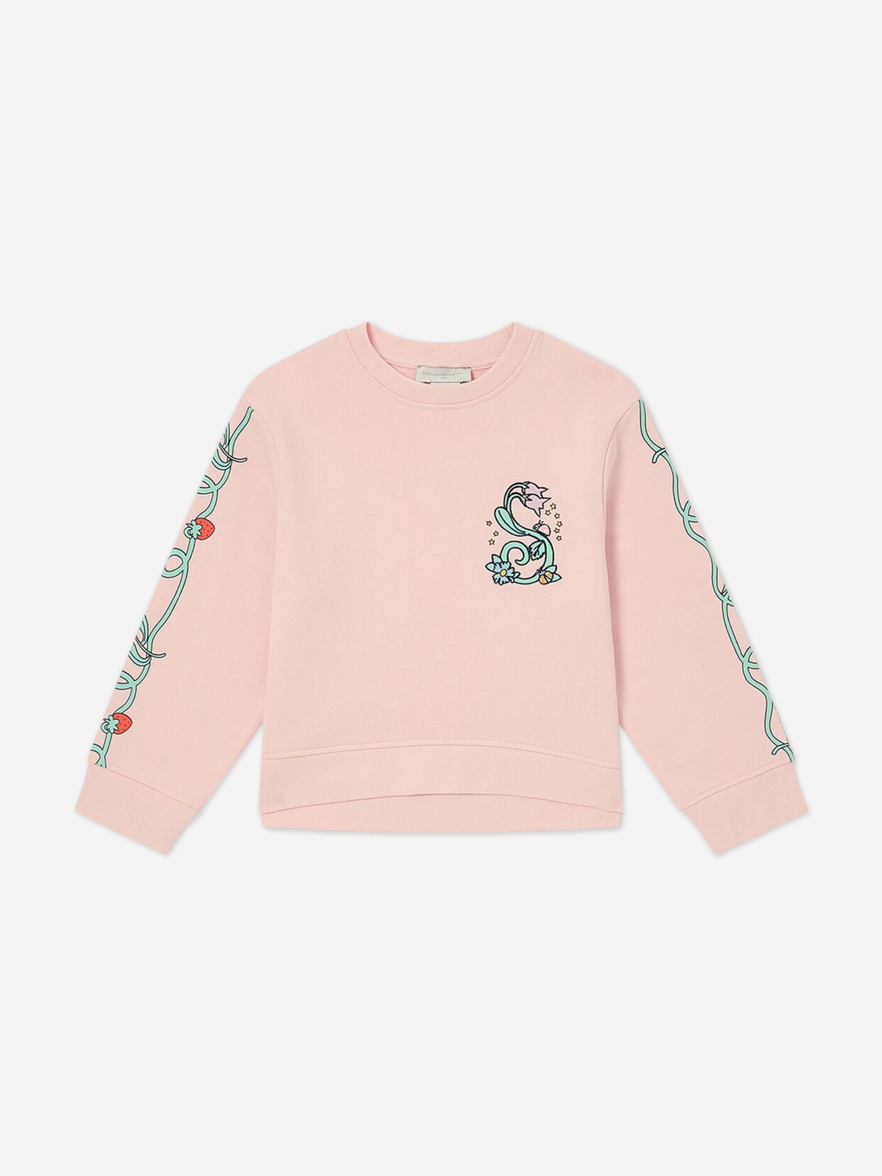 Stella McCartney Girls Flower Logo Sweashirt in Pink