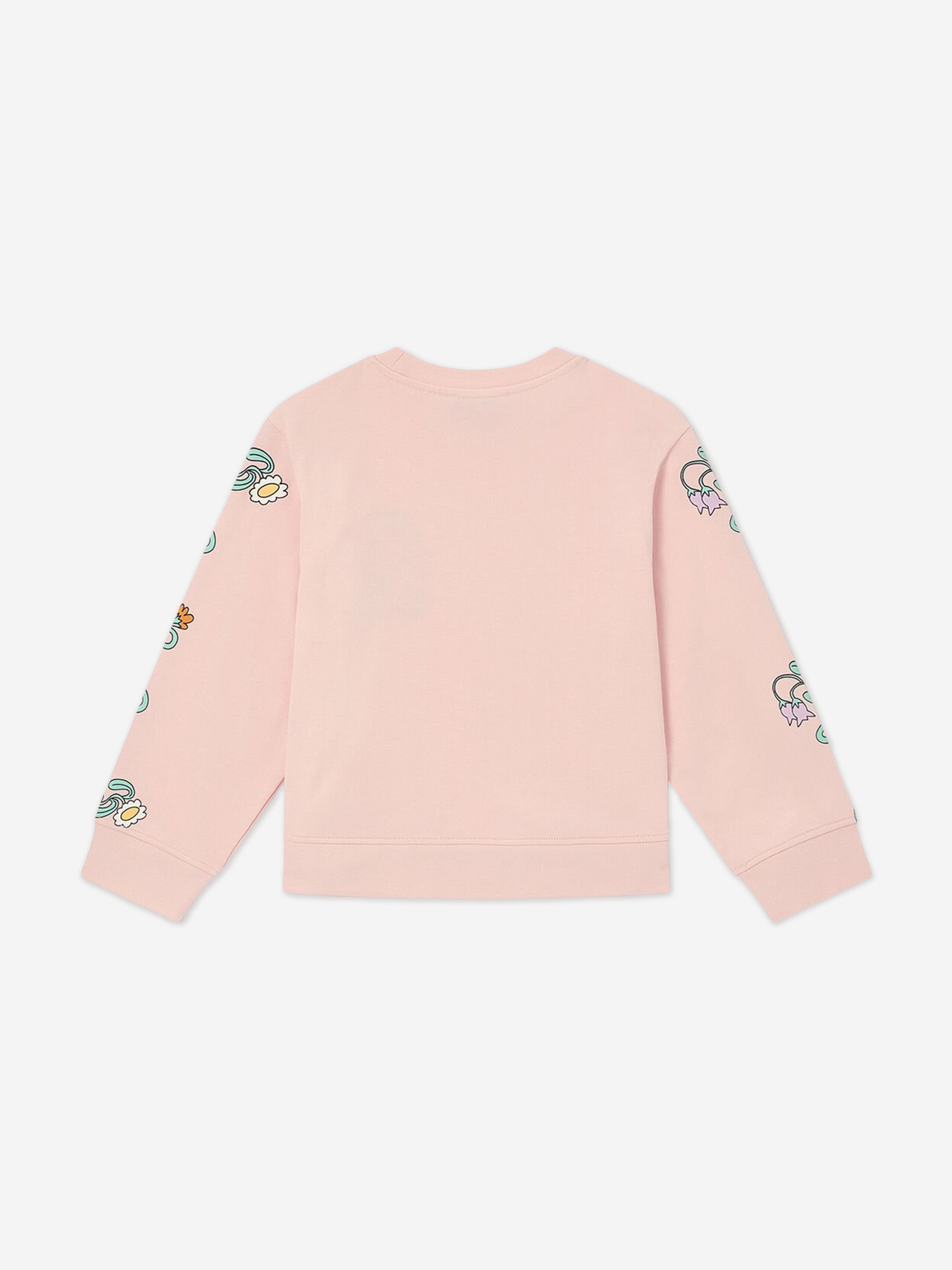 Stella McCartney Girls Flower Logo Sweashirt in Pink
