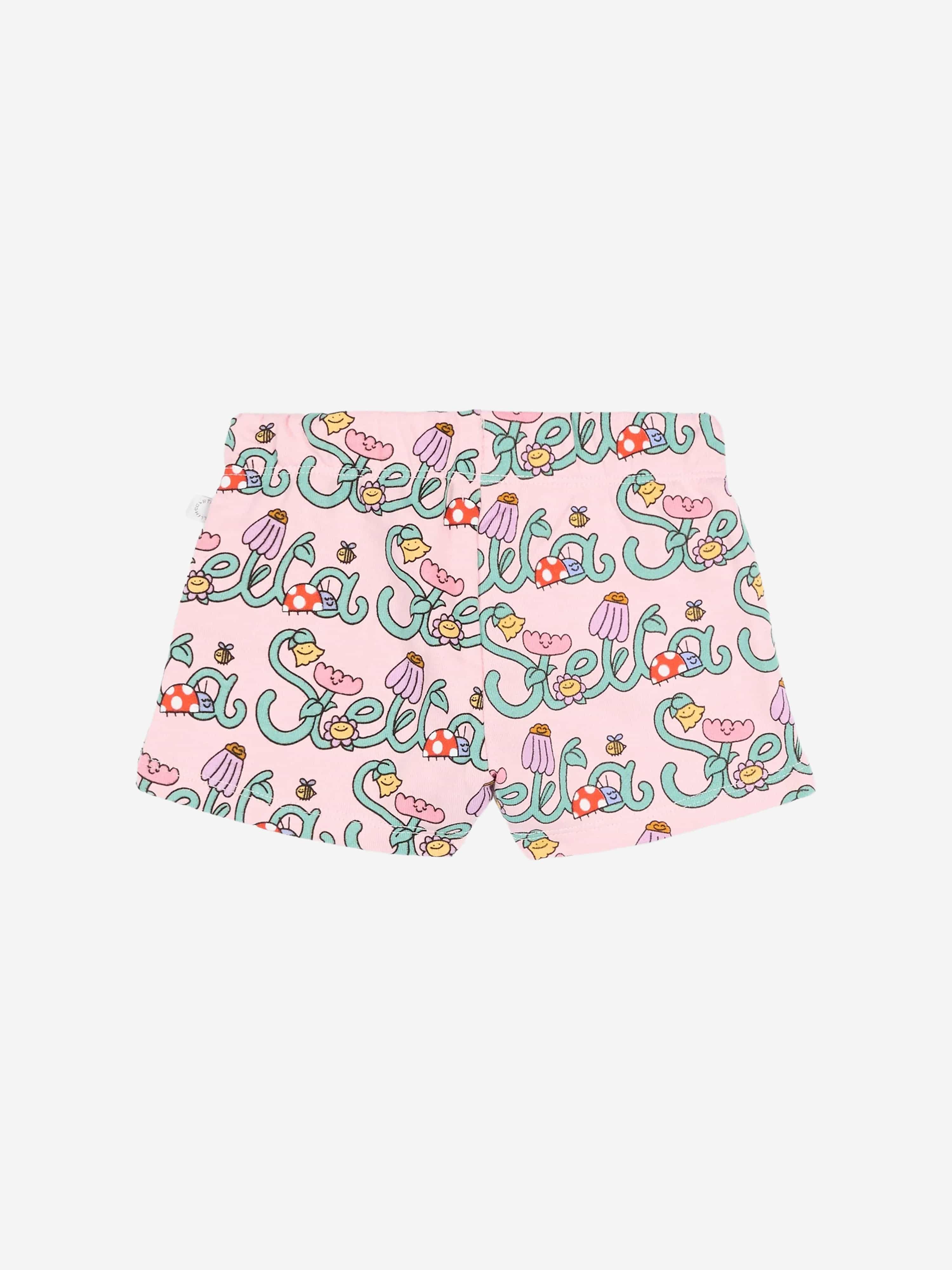Stella McCartney Baby Girls Flower Logo Shorts in Pink