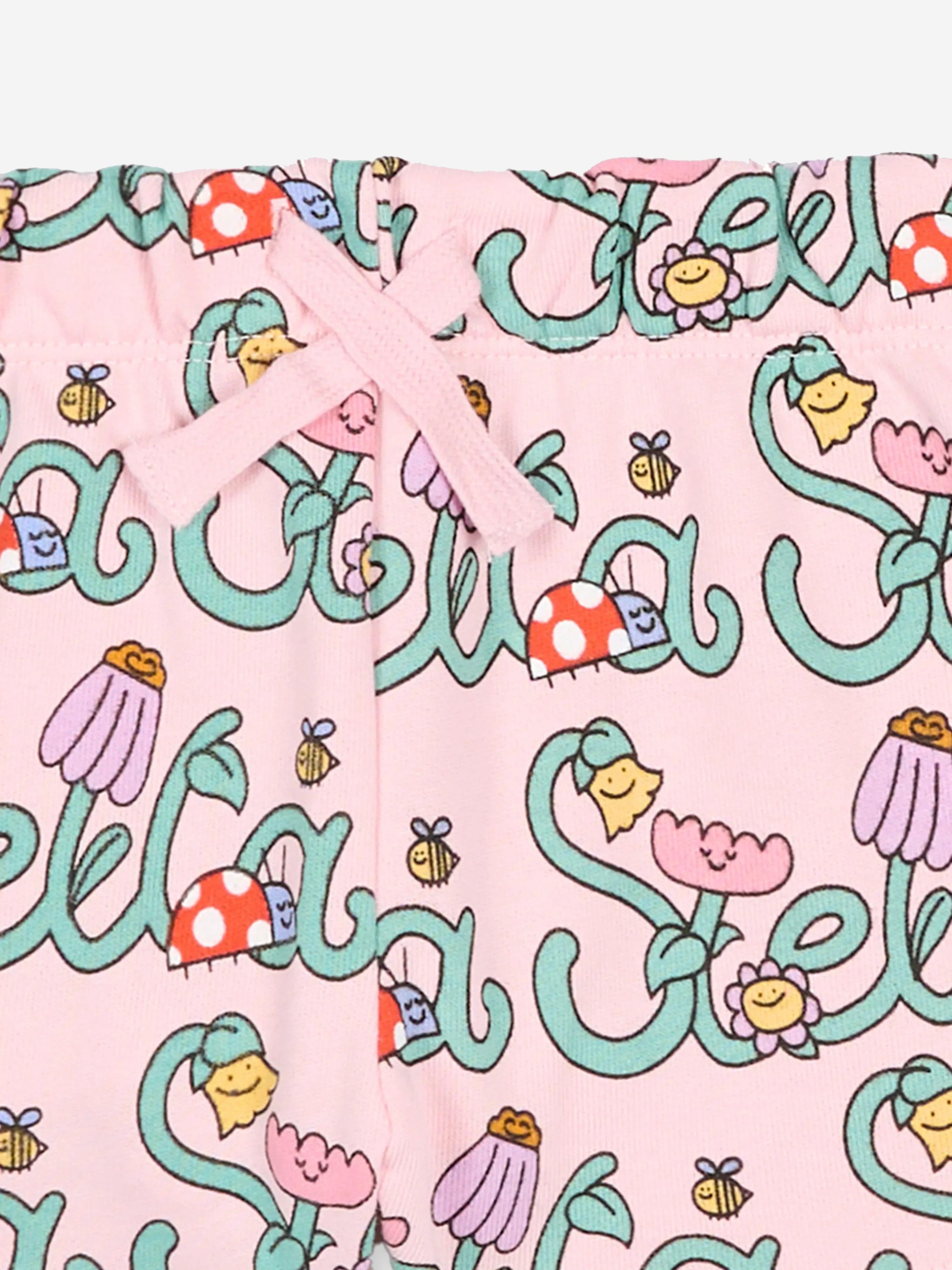 Stella McCartney Baby Girls Flower Logo Shorts in Pink