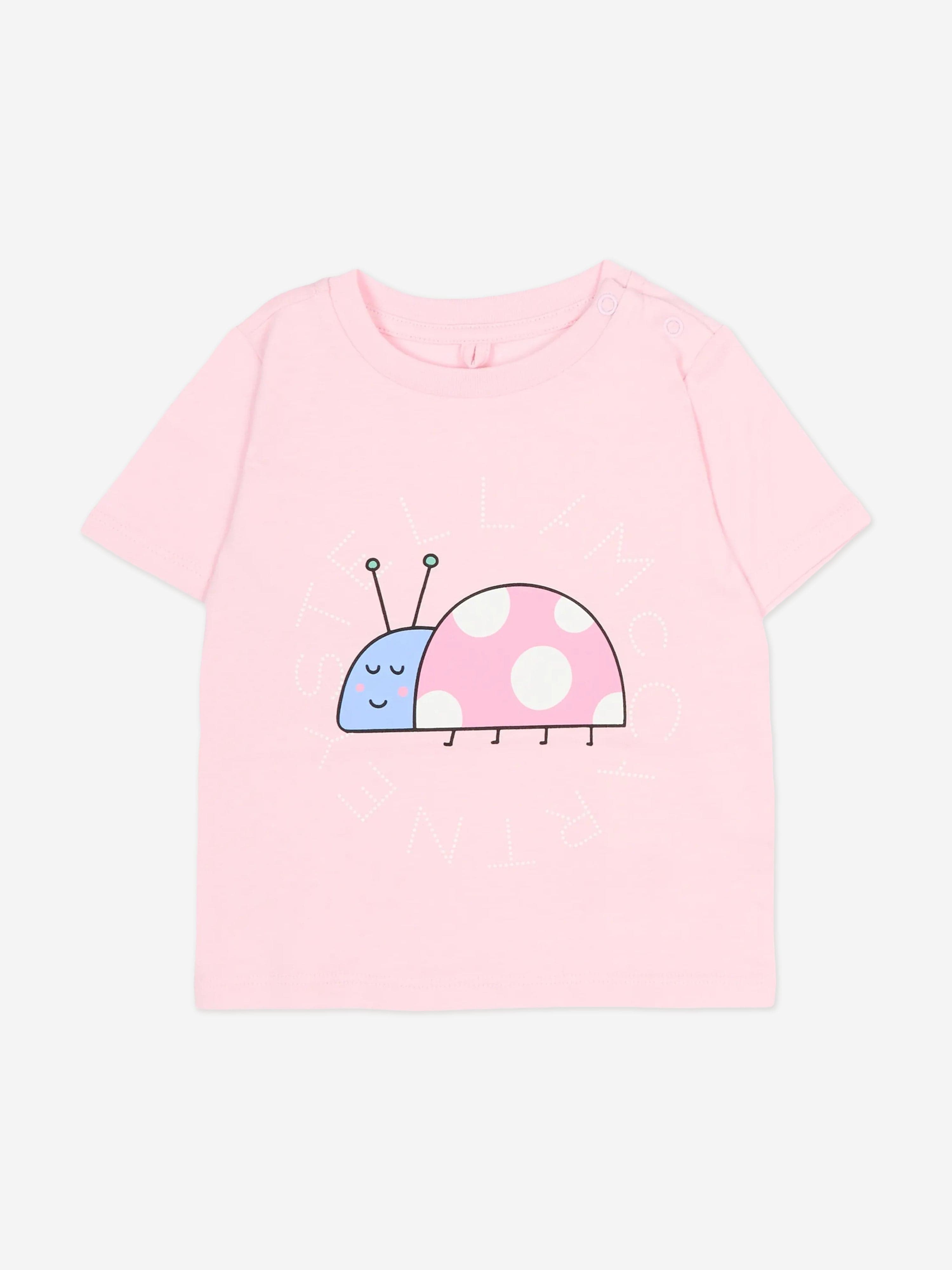 Stella McCartney Baby Girls Ladybird Logo T-Shirt in Pink