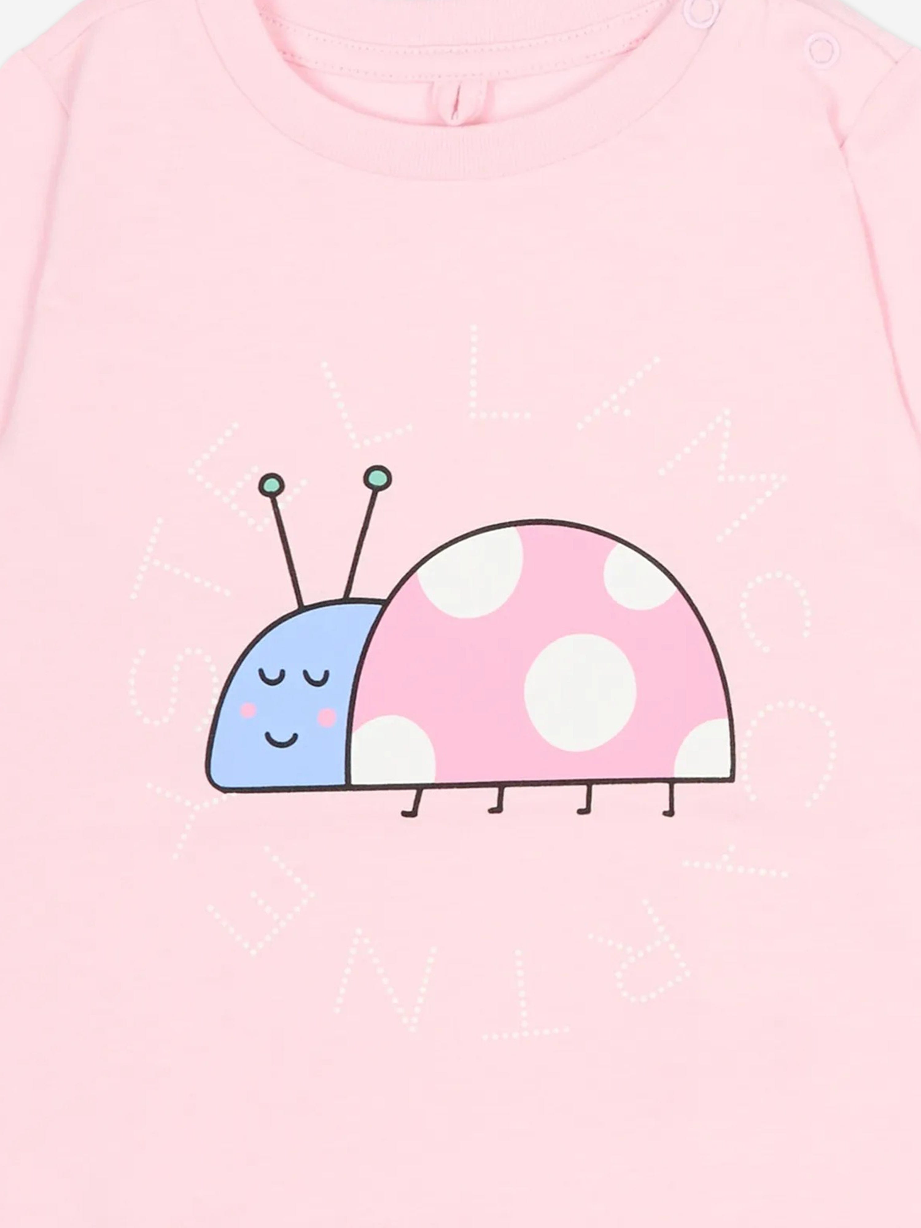 Stella McCartney Baby Girls Ladybird Logo T-Shirt in Pink