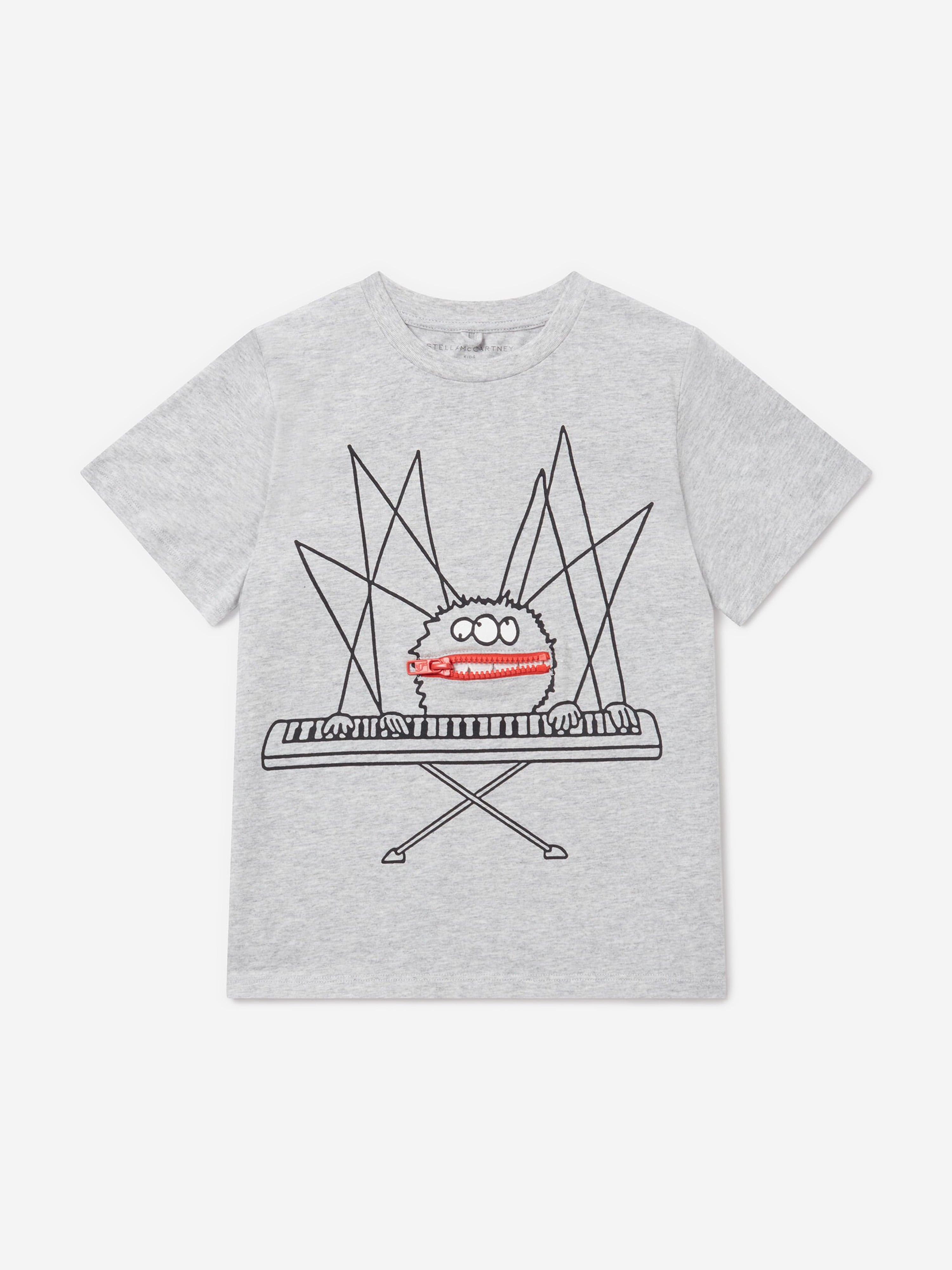 Stella McCartney Boys Spider Print T-Shirt in Grey