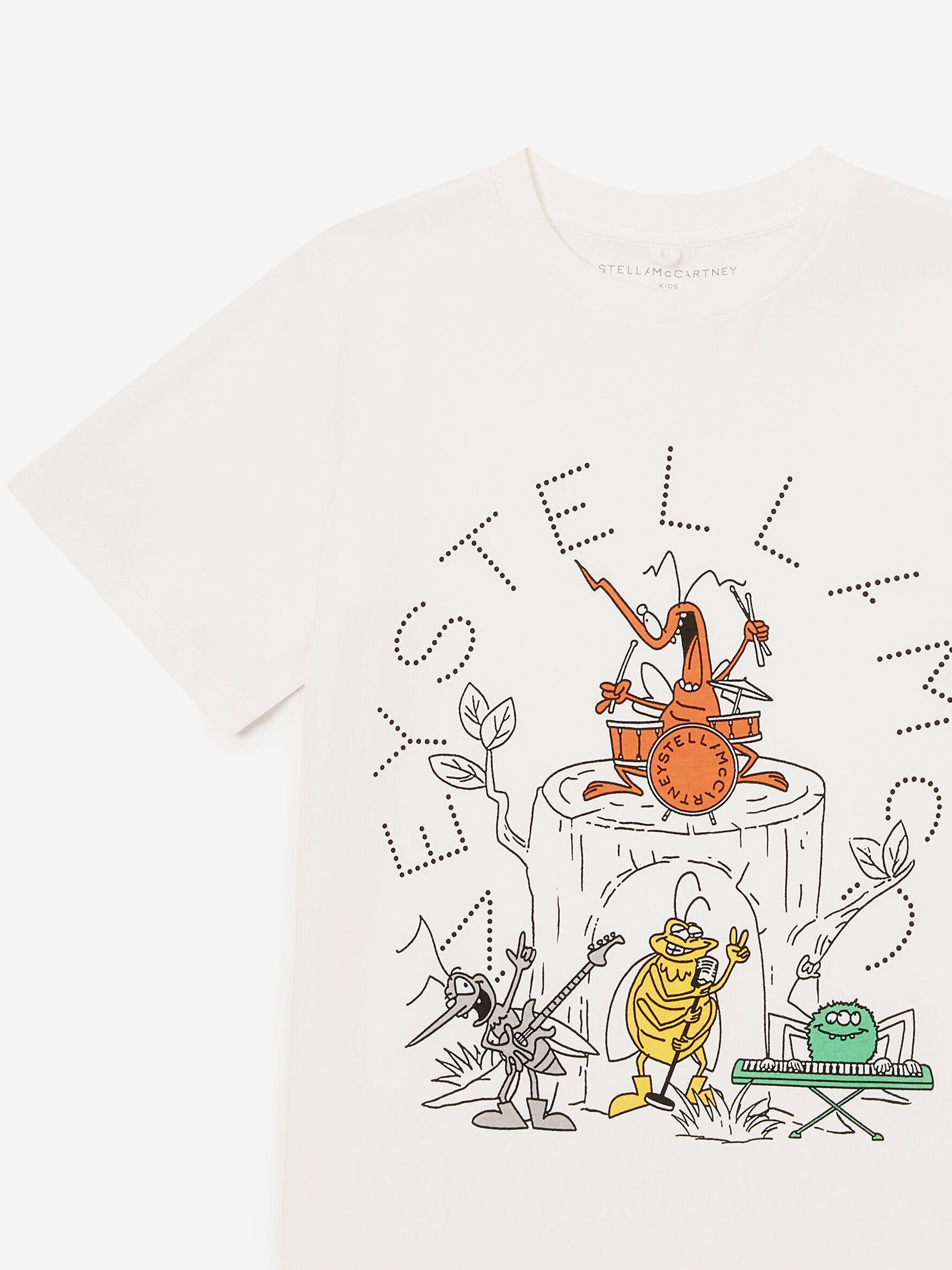 Stella McCartney Boys Bug Band T-Shirt in Ivory