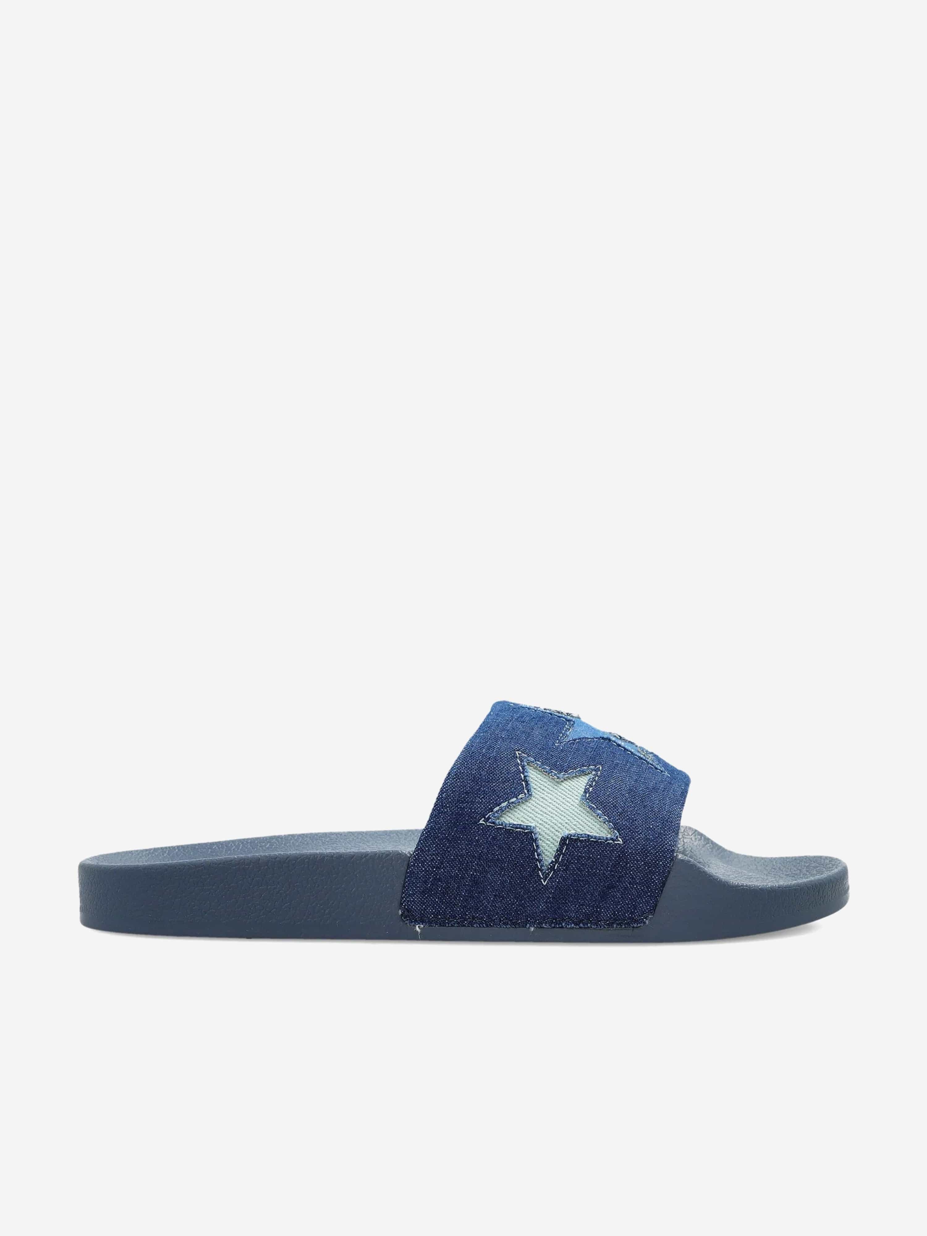Stella McCartney Girls Star Sliders in Blue