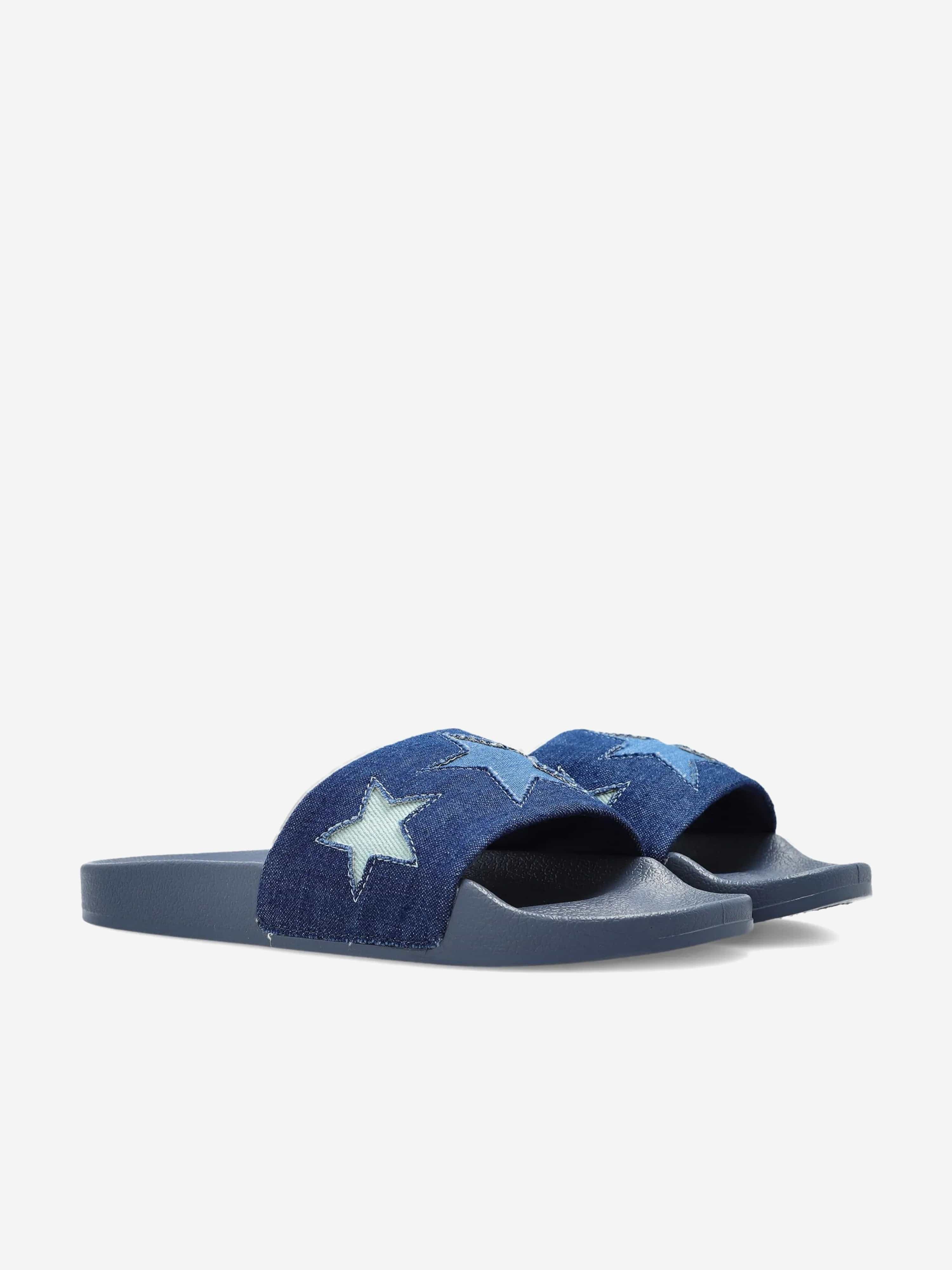 Stella McCartney Girls Star Sliders in Blue