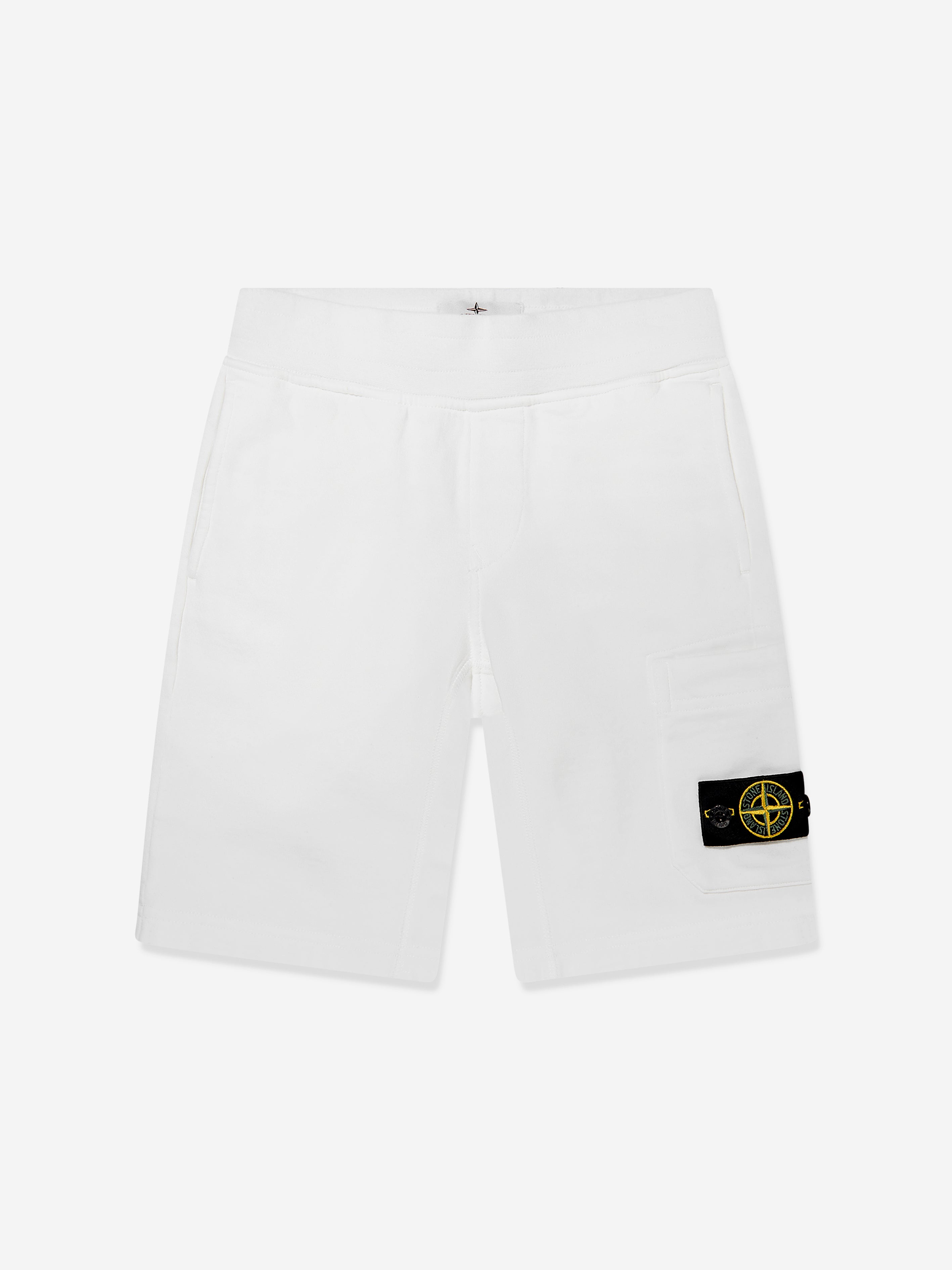 Stone Island Boys Logo Pocket Shorts in White