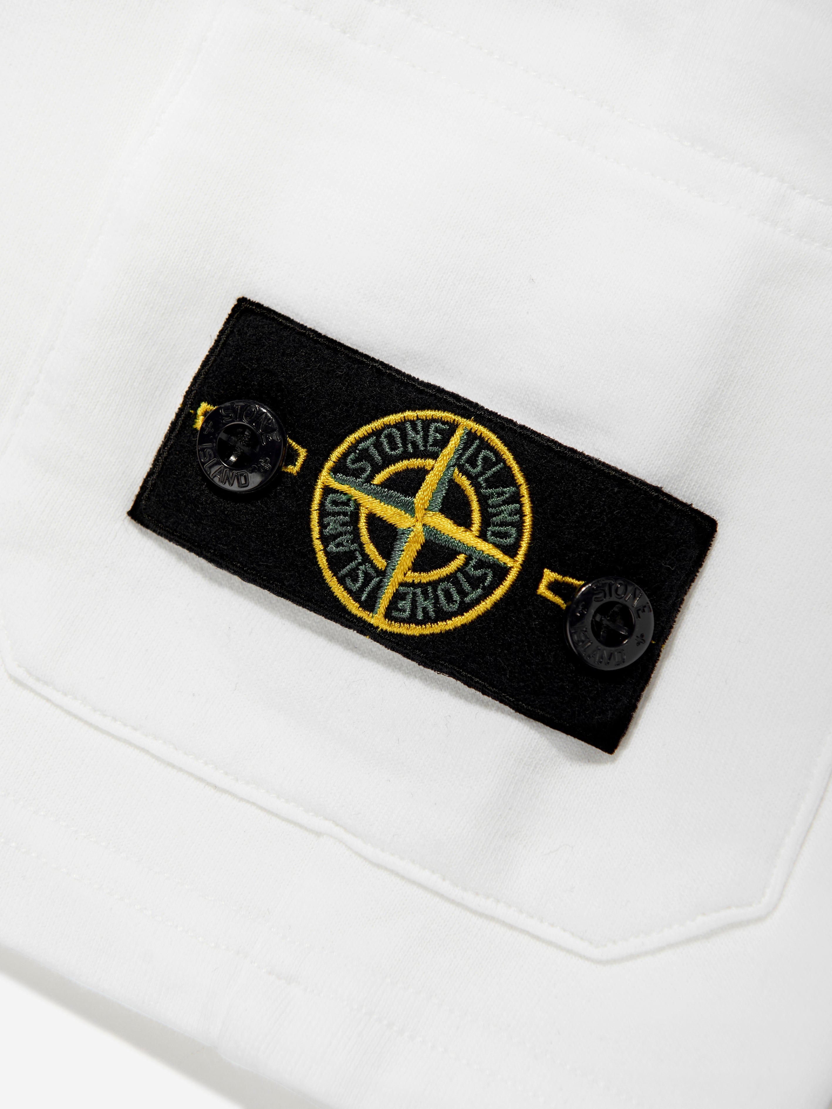 Stone Island Boys Logo Pocket Shorts in White