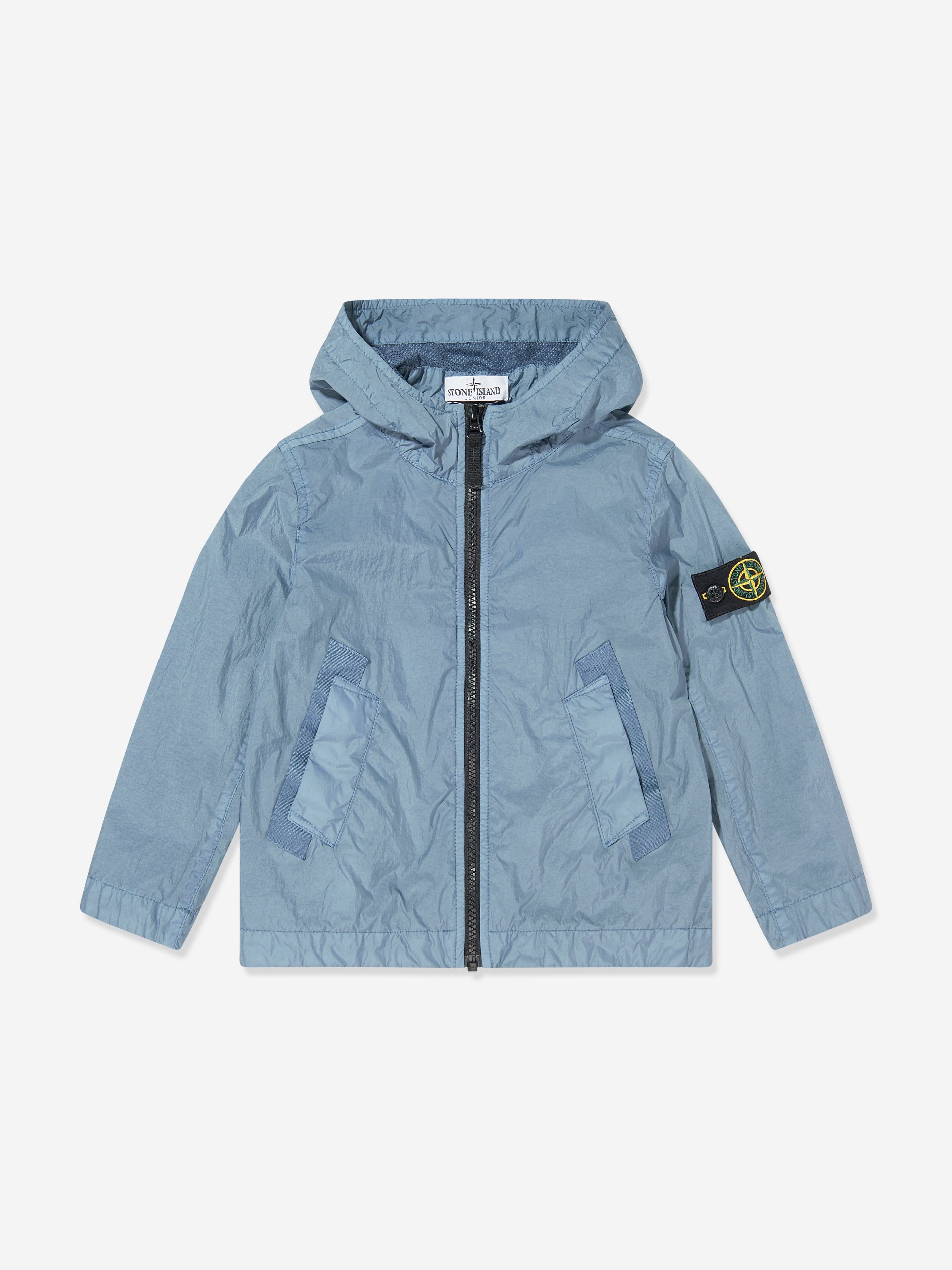 Stone Island Boys Lightweight Crinkle Reps Jacket in Blue