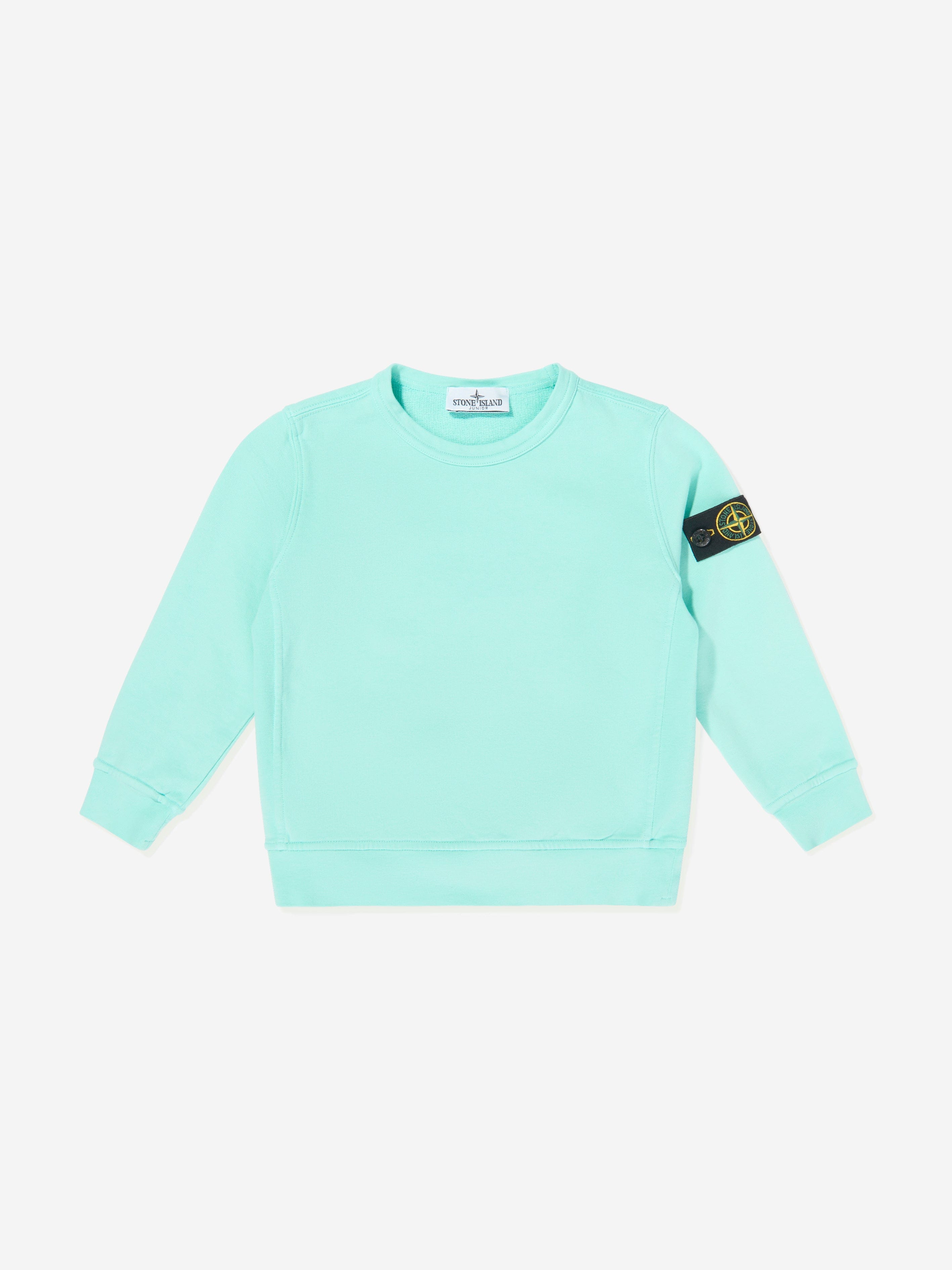 Stone Island Boys Cotton Fleece Sweatshirt in Blue