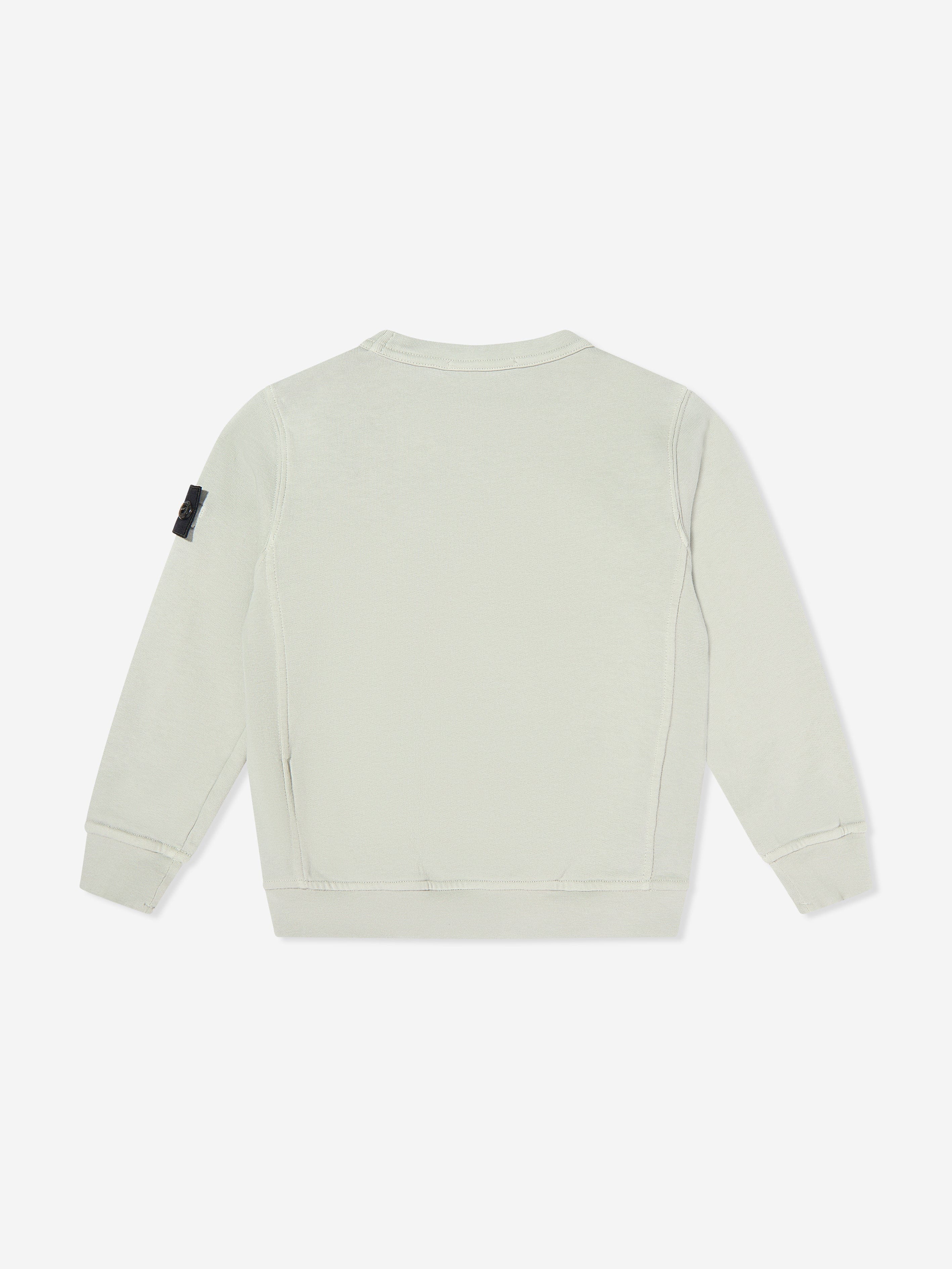 Stone Island Boys Cotton Fleece Sweatshirt in Grey