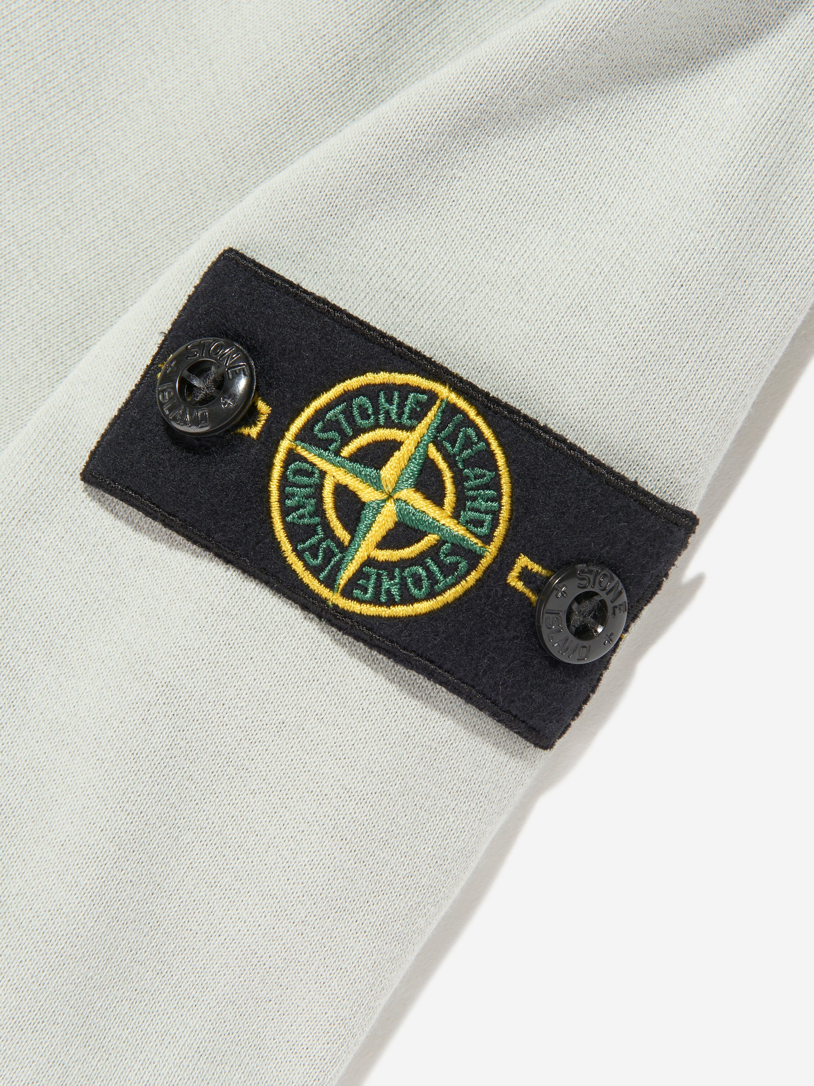 Stone Island Boys Cotton Fleece Sweatshirt in Grey