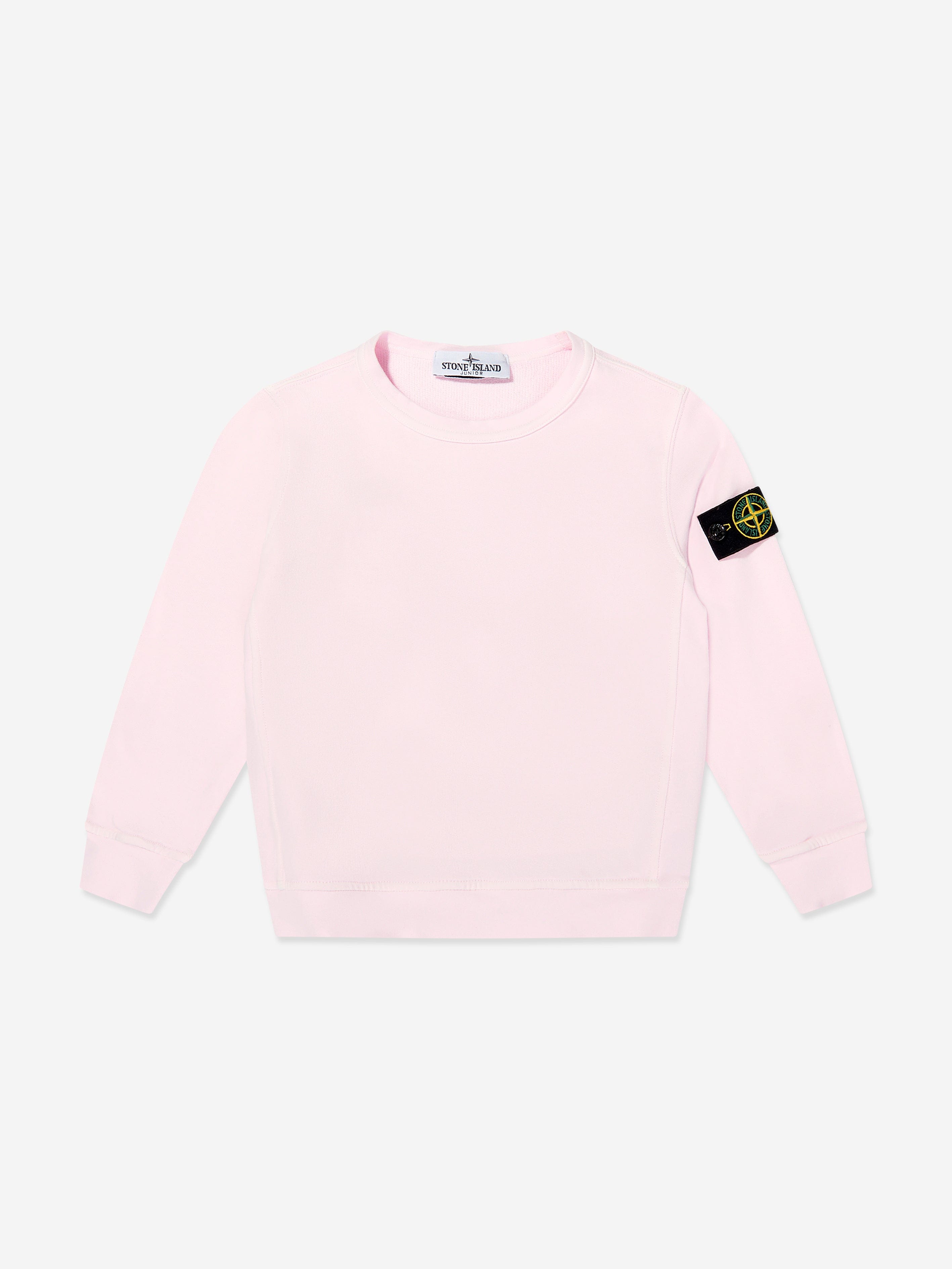 Stone Island Boys Cotton Fleece Sweatshirt in Pink