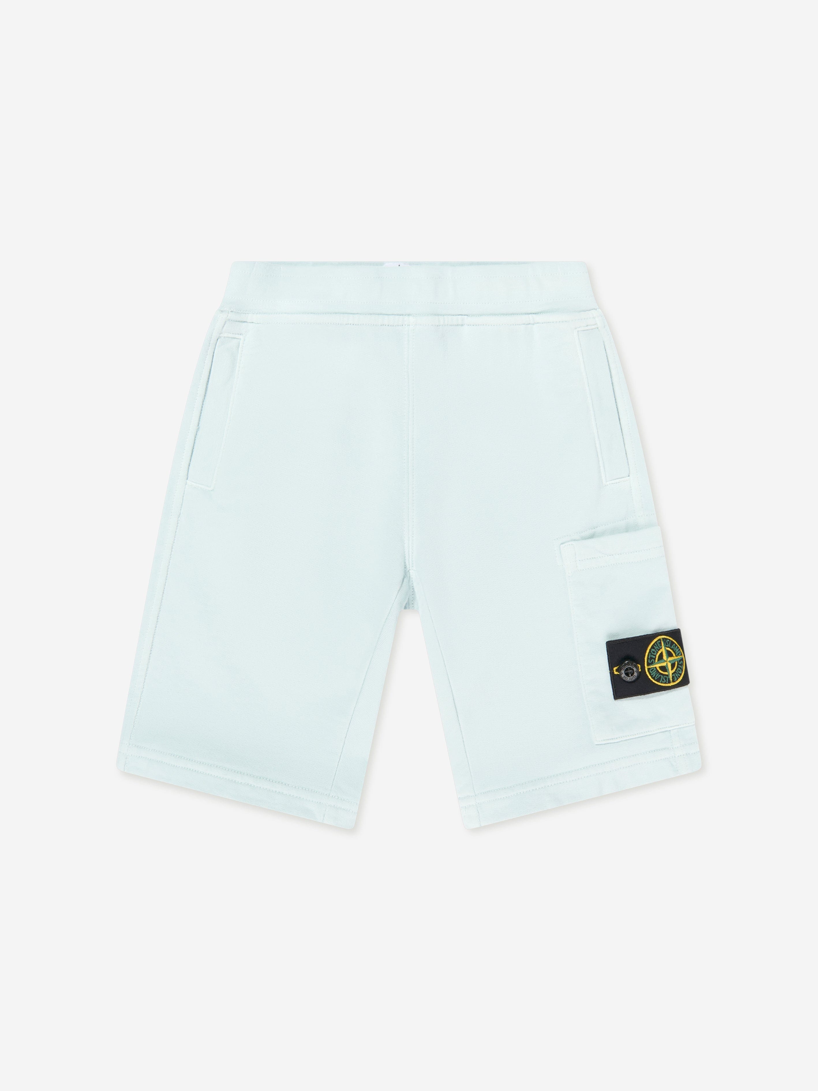 Stone Island Boys Logo Pocket Shorts in Blue