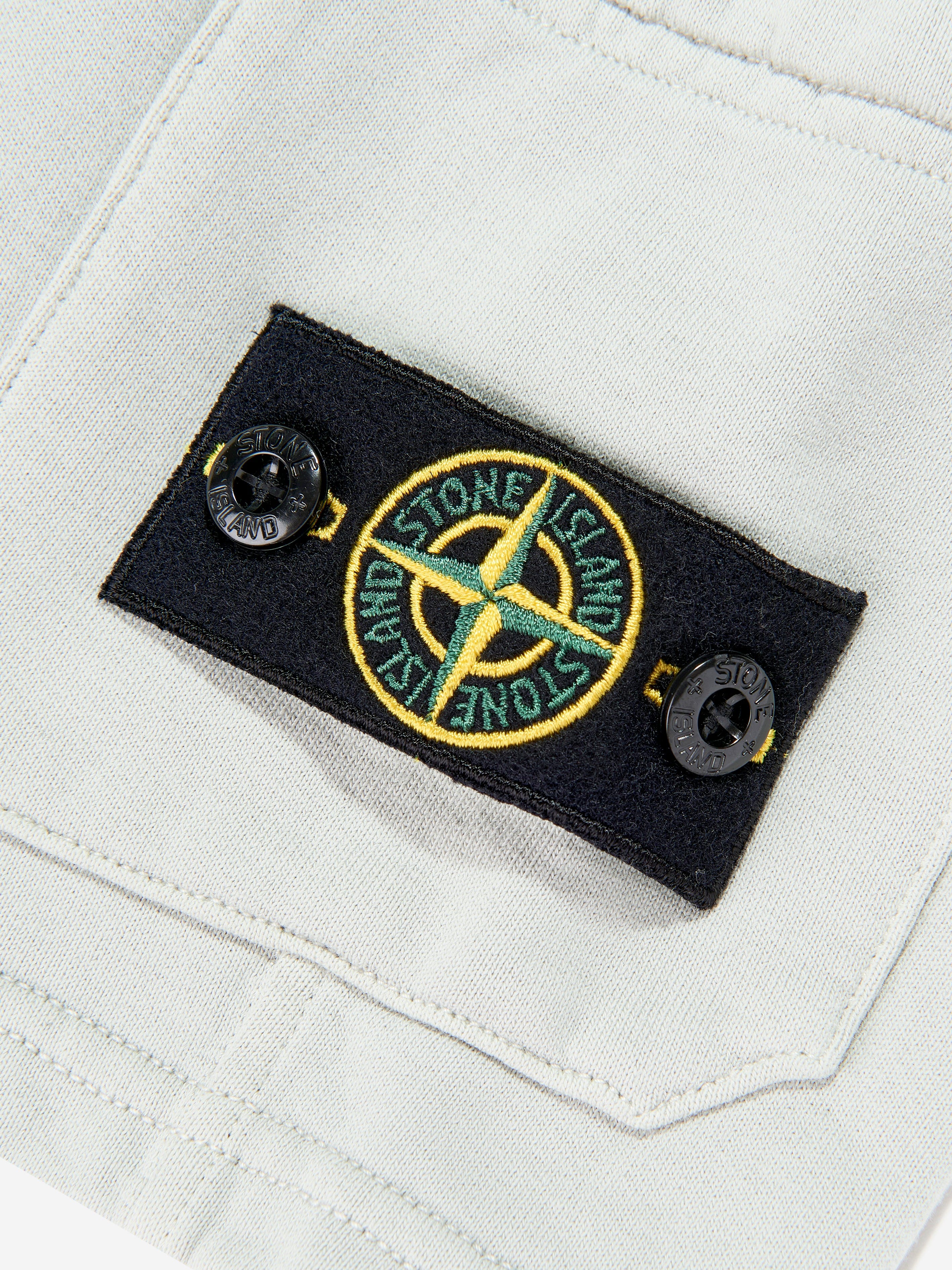Stone Island Boys Logo Pocket Shorts in Grey